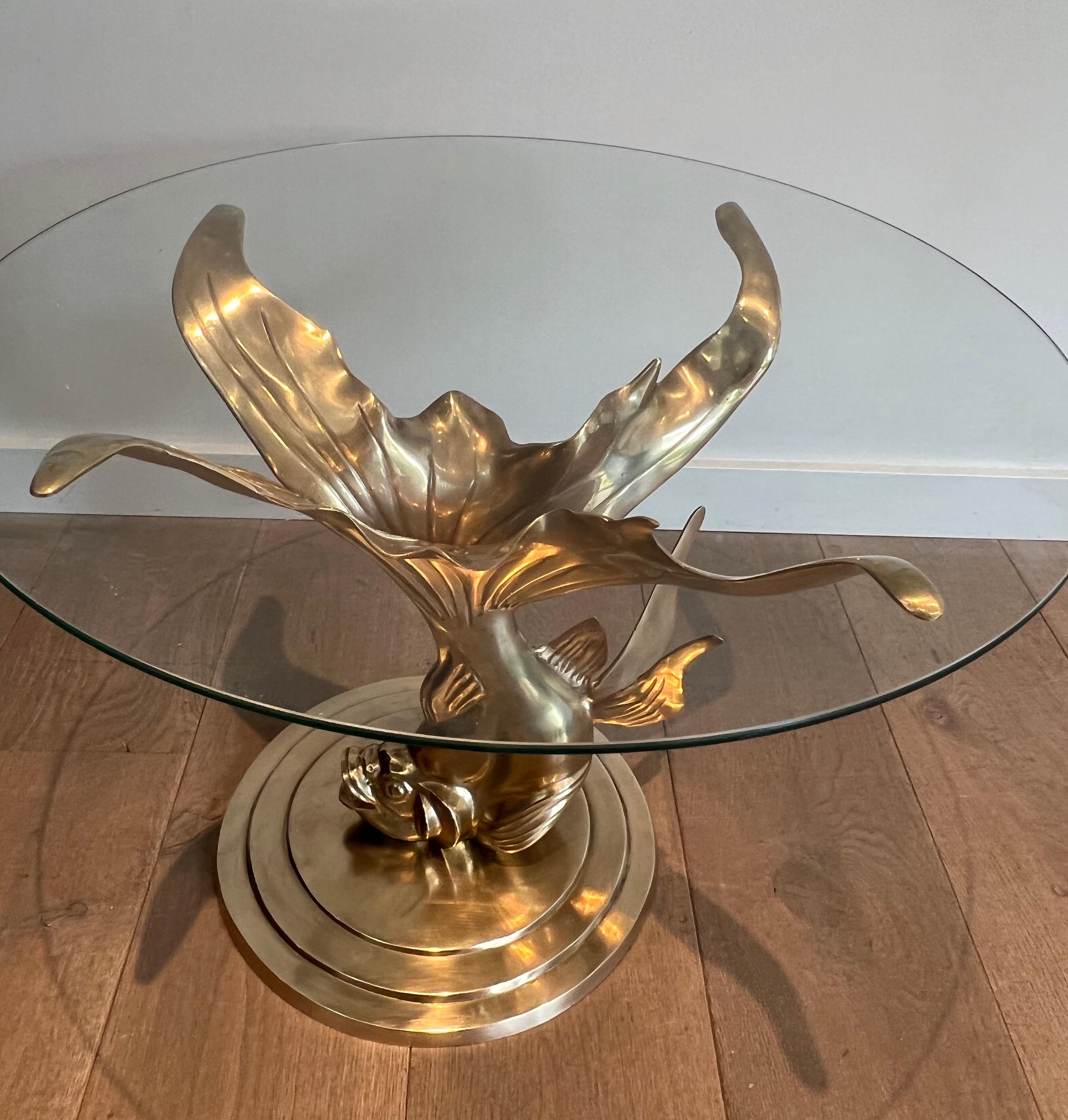 Brass Coffee Table representing a Fish For Sale 6