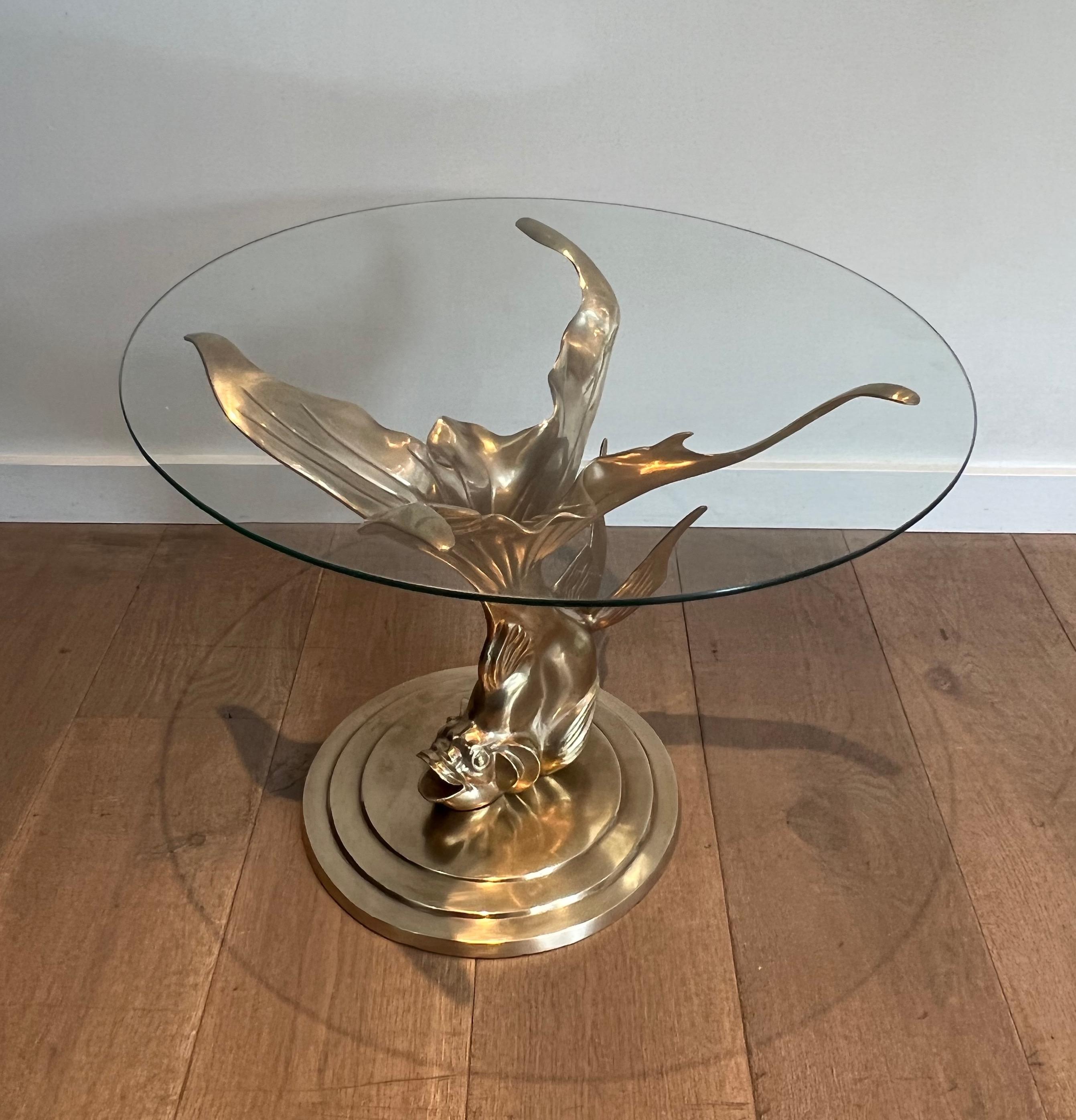 Brass Coffee Table representing a Fish For Sale 7