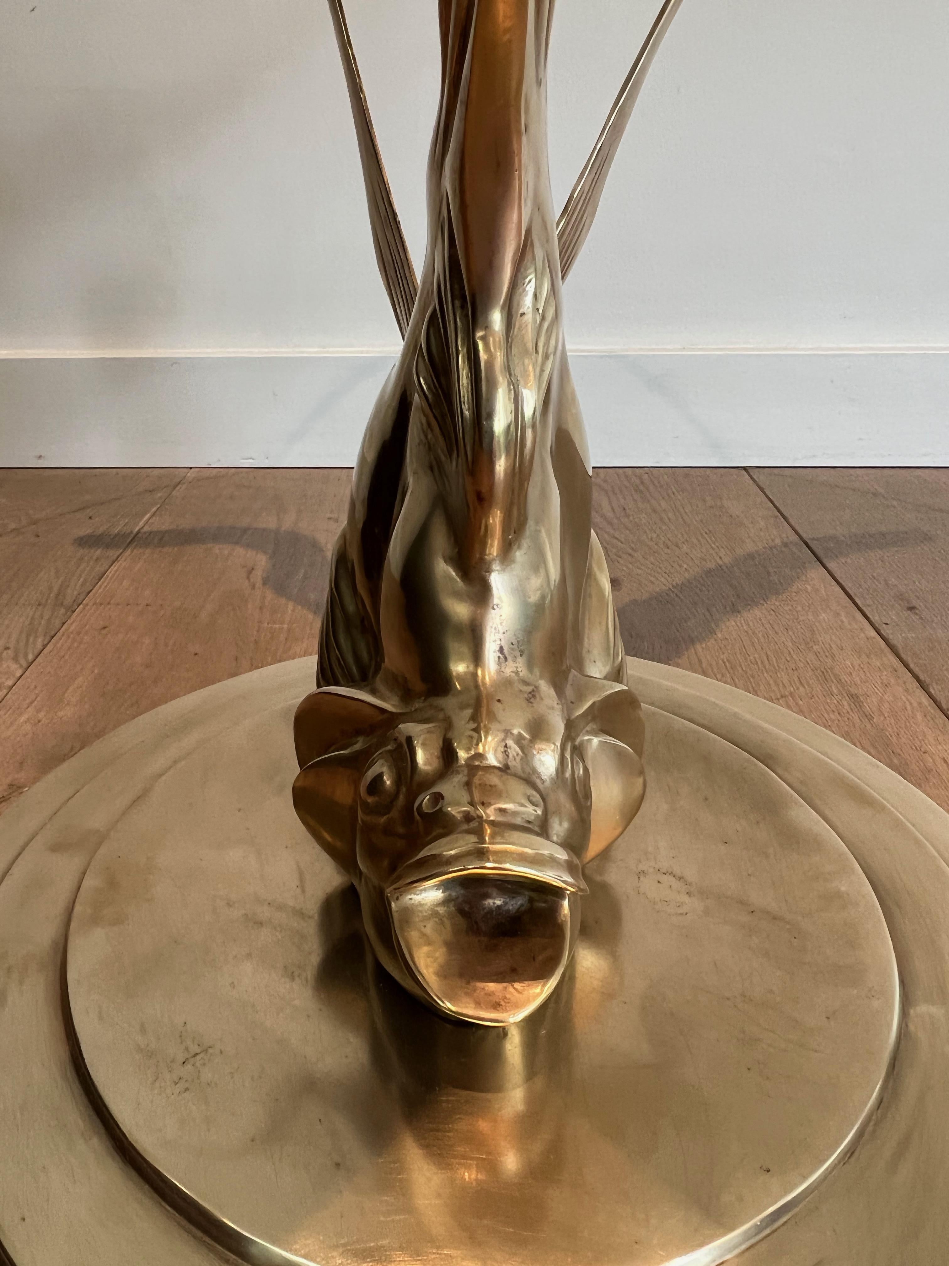 Brass Coffee Table representing a Fish For Sale 9