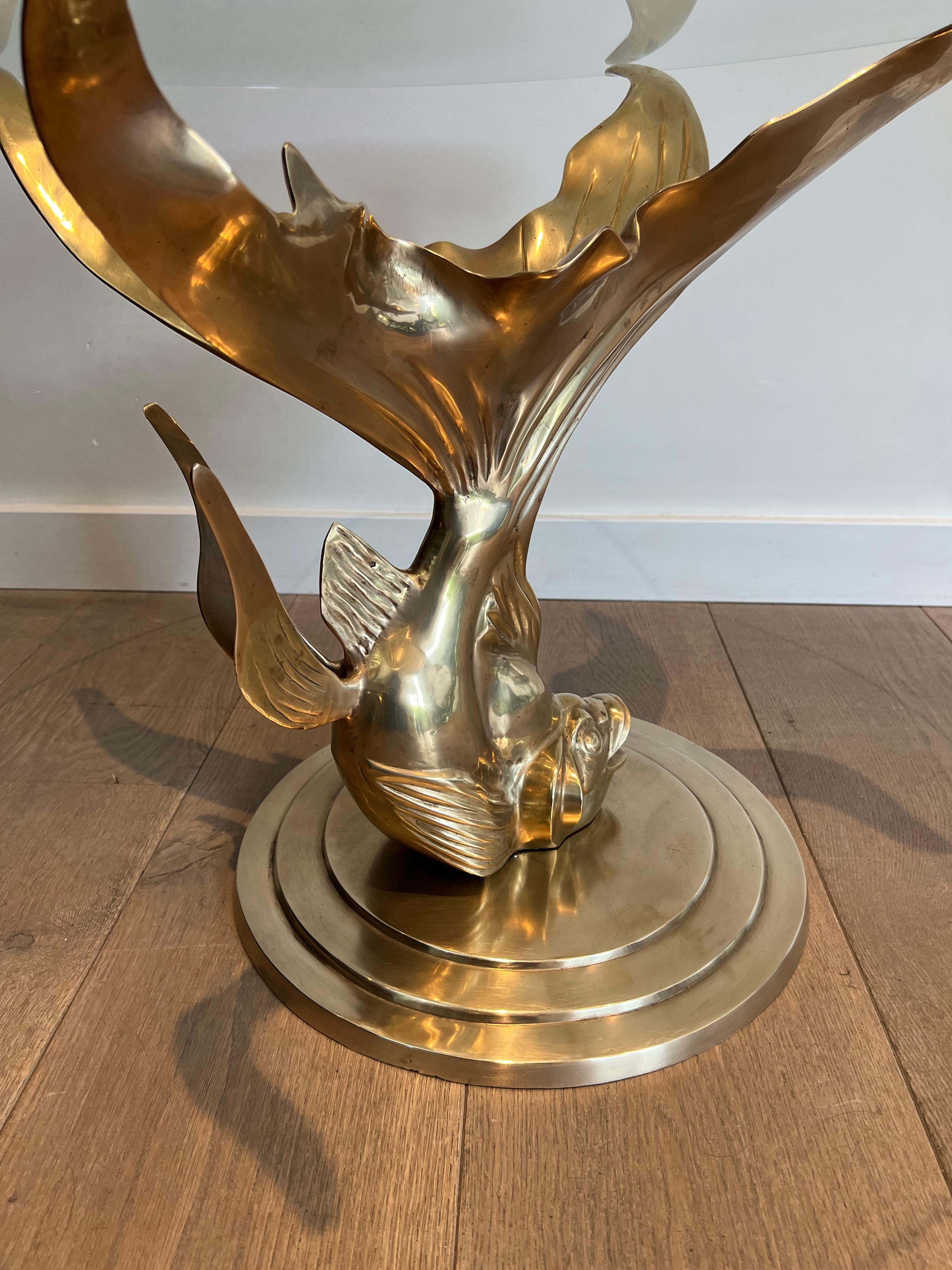 Brass Coffee Table representing a Fish For Sale 14
