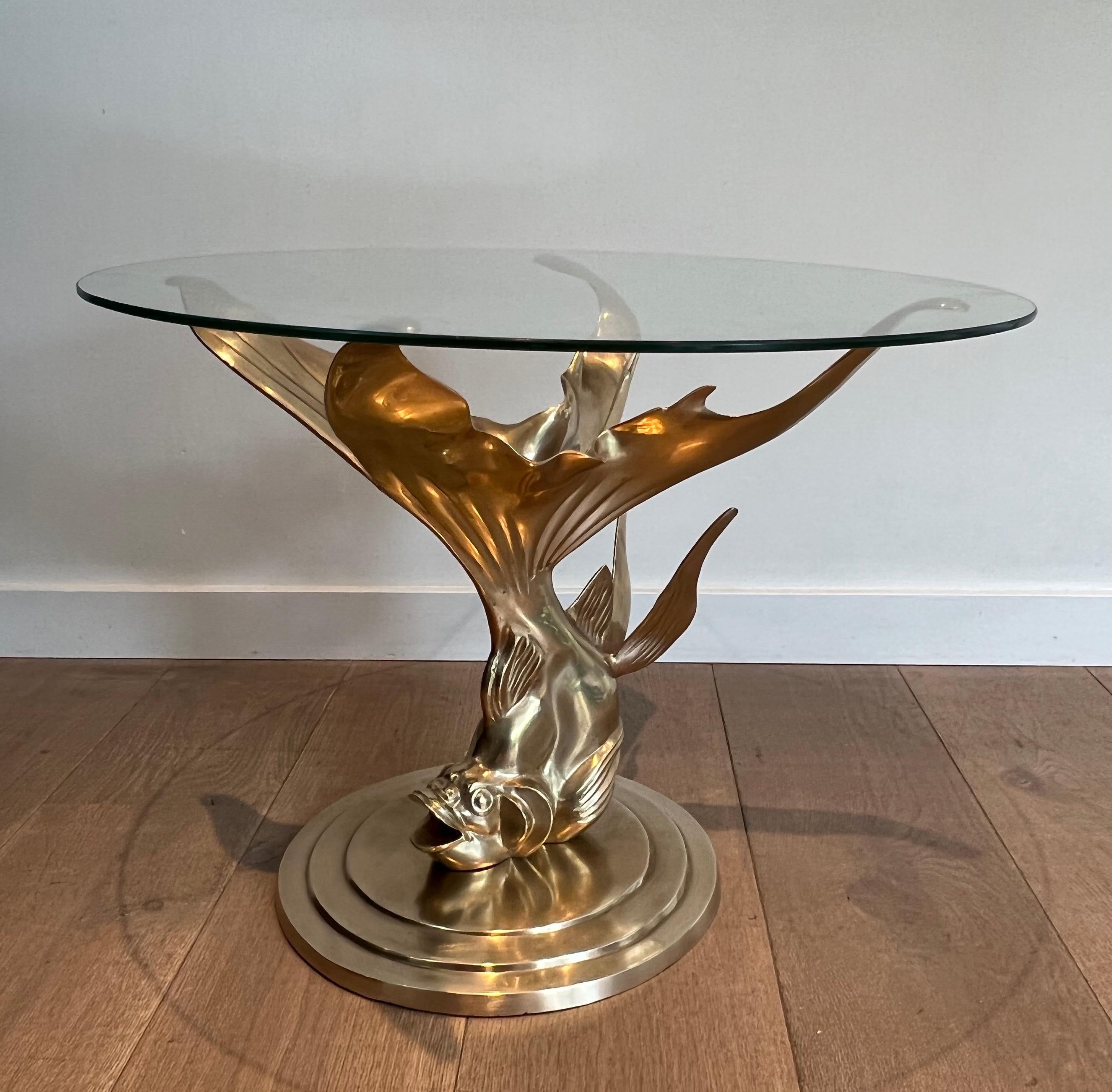 Brass Coffee Table representing a Fish For Sale 15