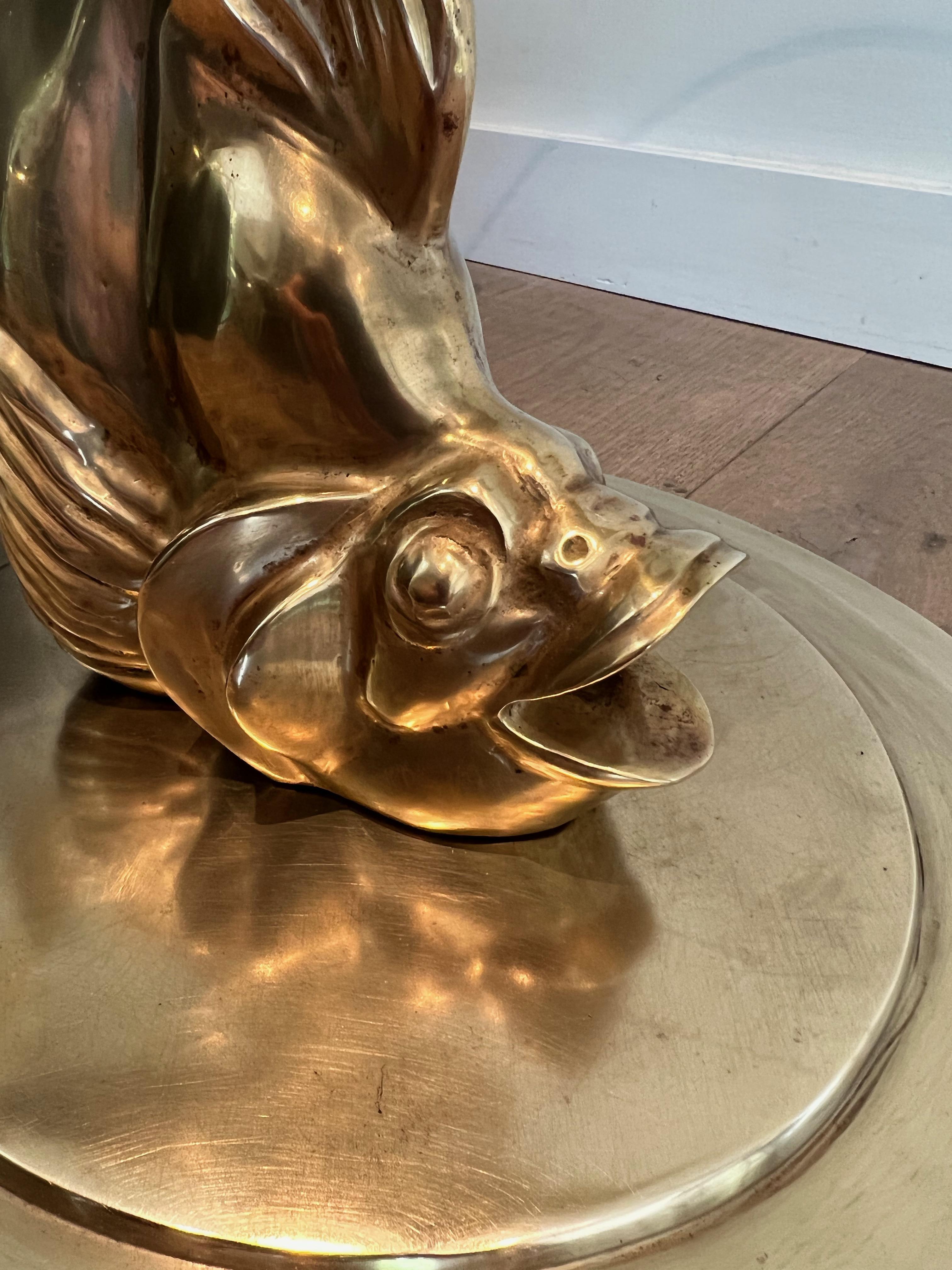 Brass Coffee Table representing a Fish For Sale 2