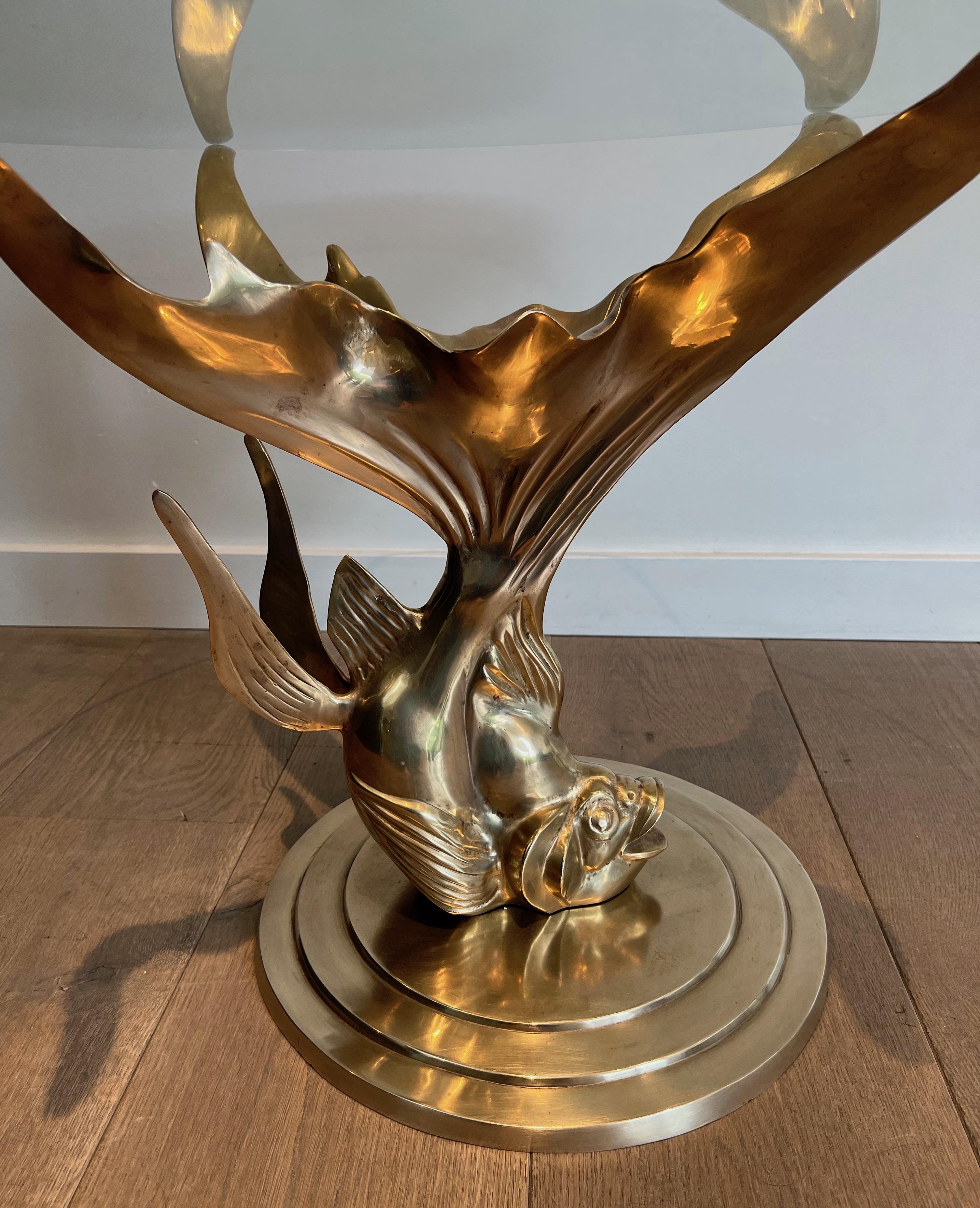 Brass Coffee Table representing a Fish For Sale 3