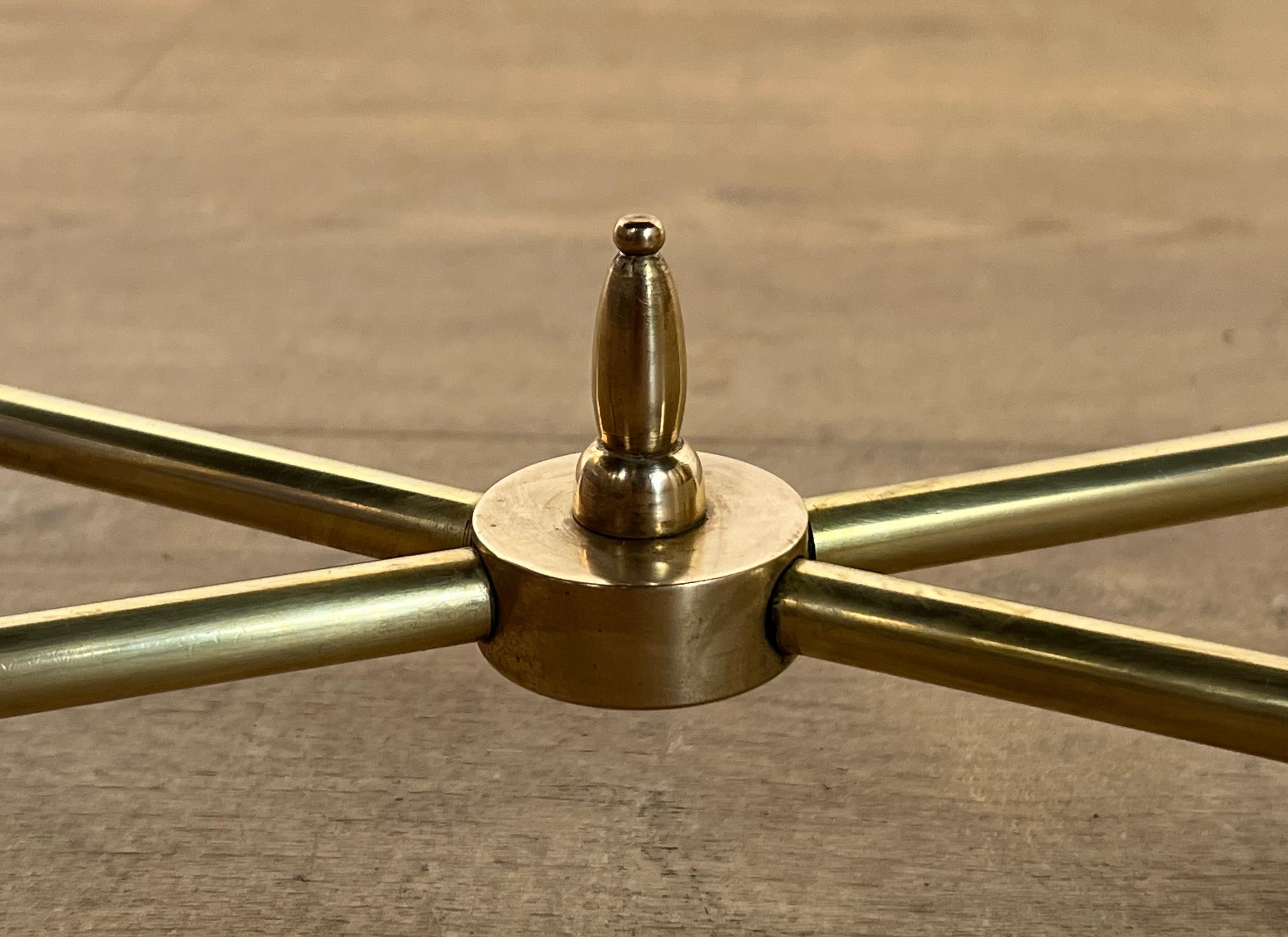 Brass Coffee Table with Black Lacquered Glass Top in the Style of Maison Jansen 4