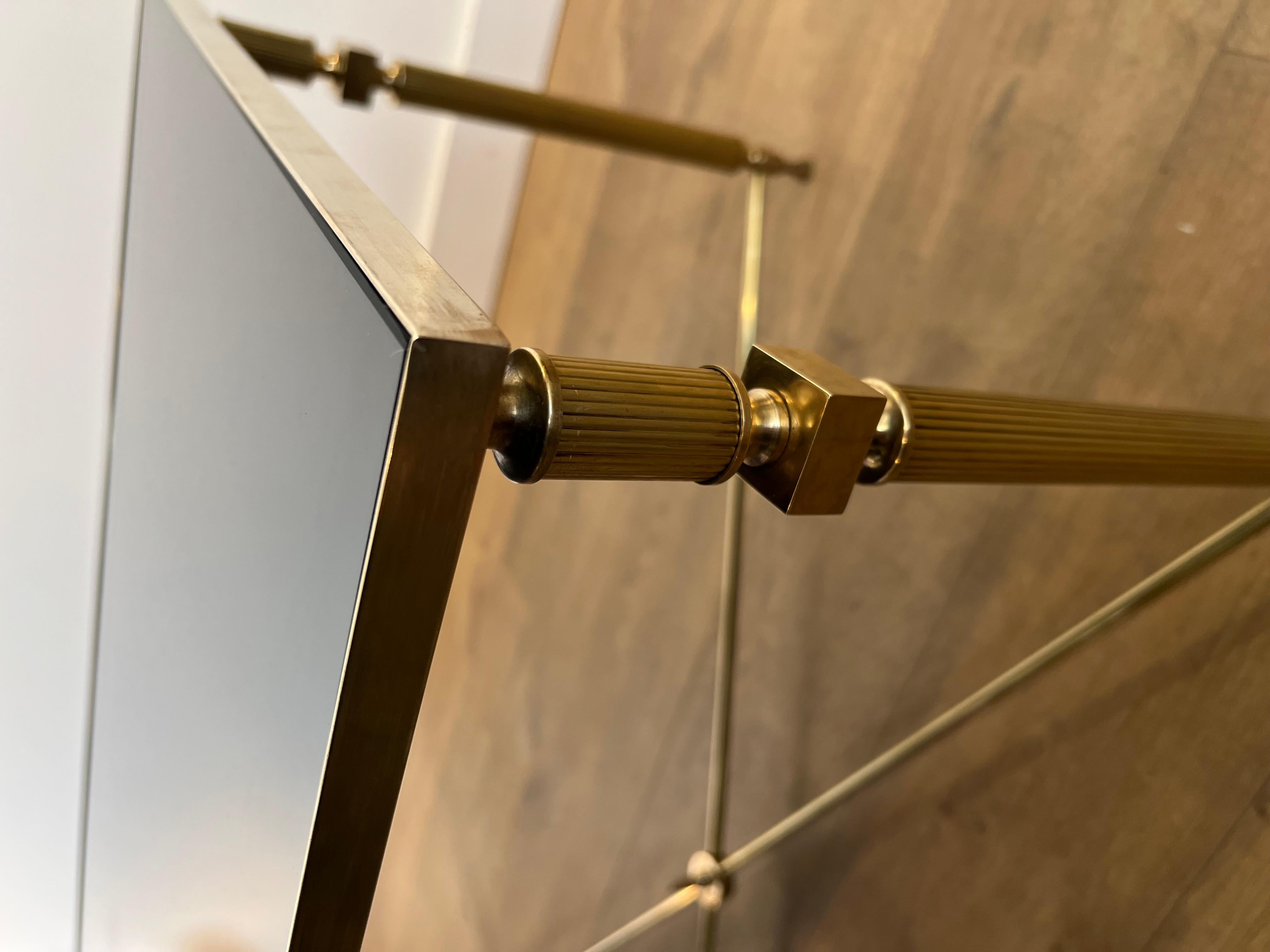 Brass Coffee Table with Black Lacquered Glass Top in the Style of Maison Jansen 11
