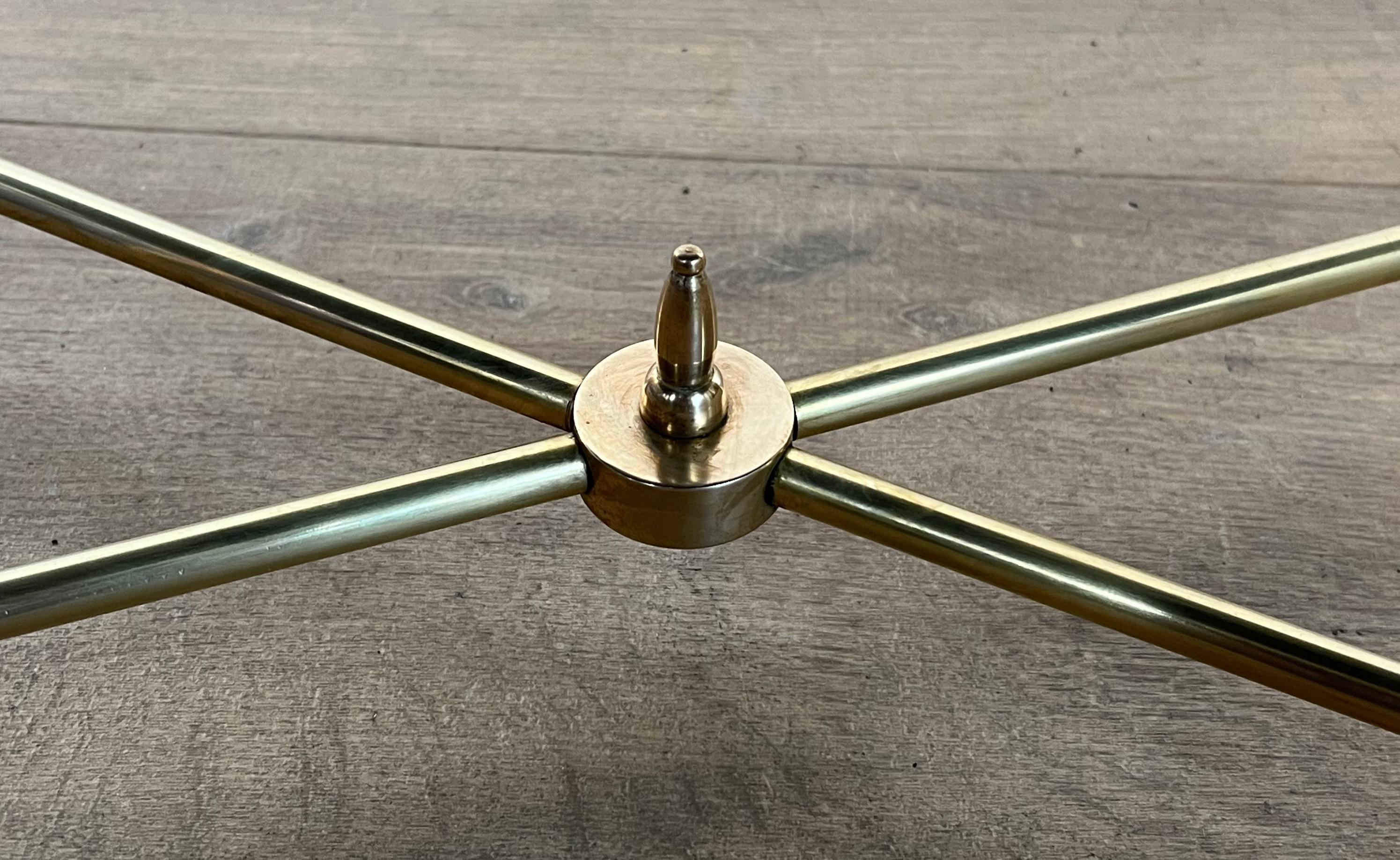 Brass Coffee Table with Black Lacquered Glass Top in the Style of Maison Jansen 12