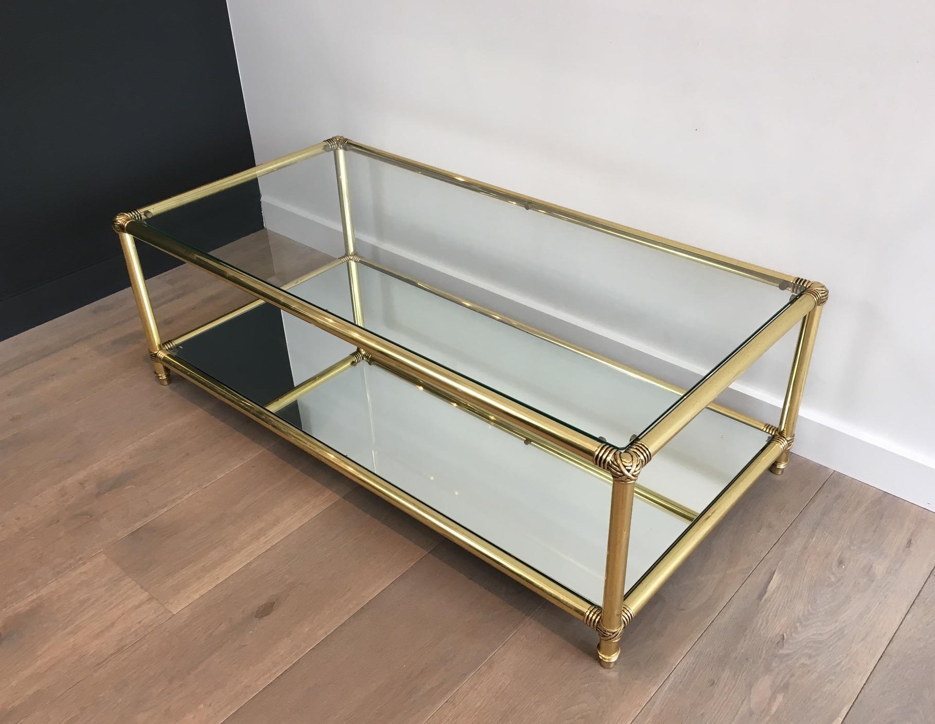 brass and glass coffee tables