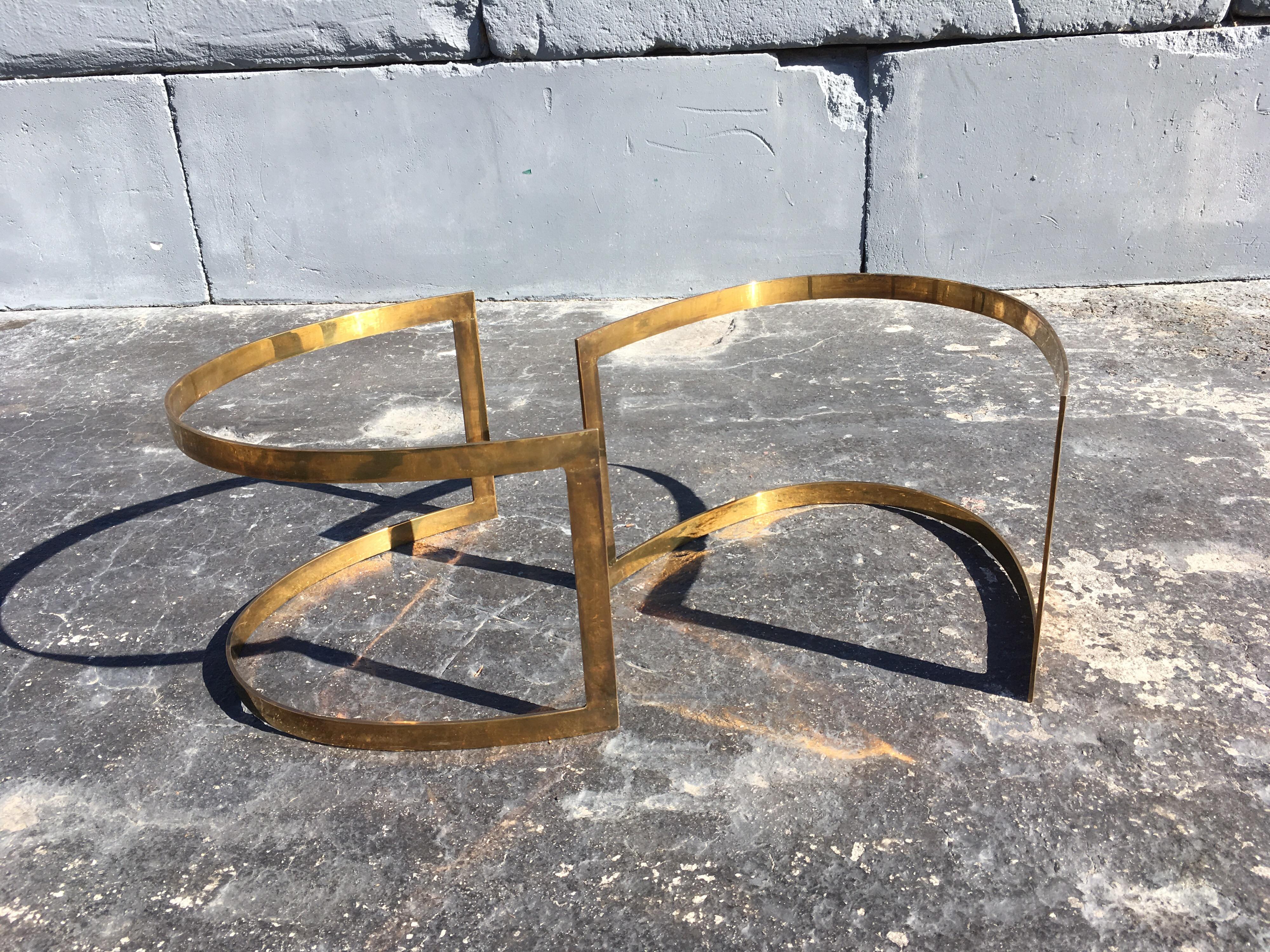 Brass Coffee Table with Glass Top in the Style of LaVerne 10