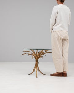 Brass Coffee Table with Glass Top, Italian Country Style, 20th Century