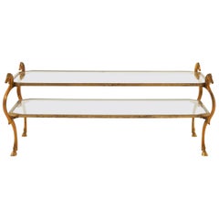Brass Coffee Table with Horse Head and Hoof Foot Details
