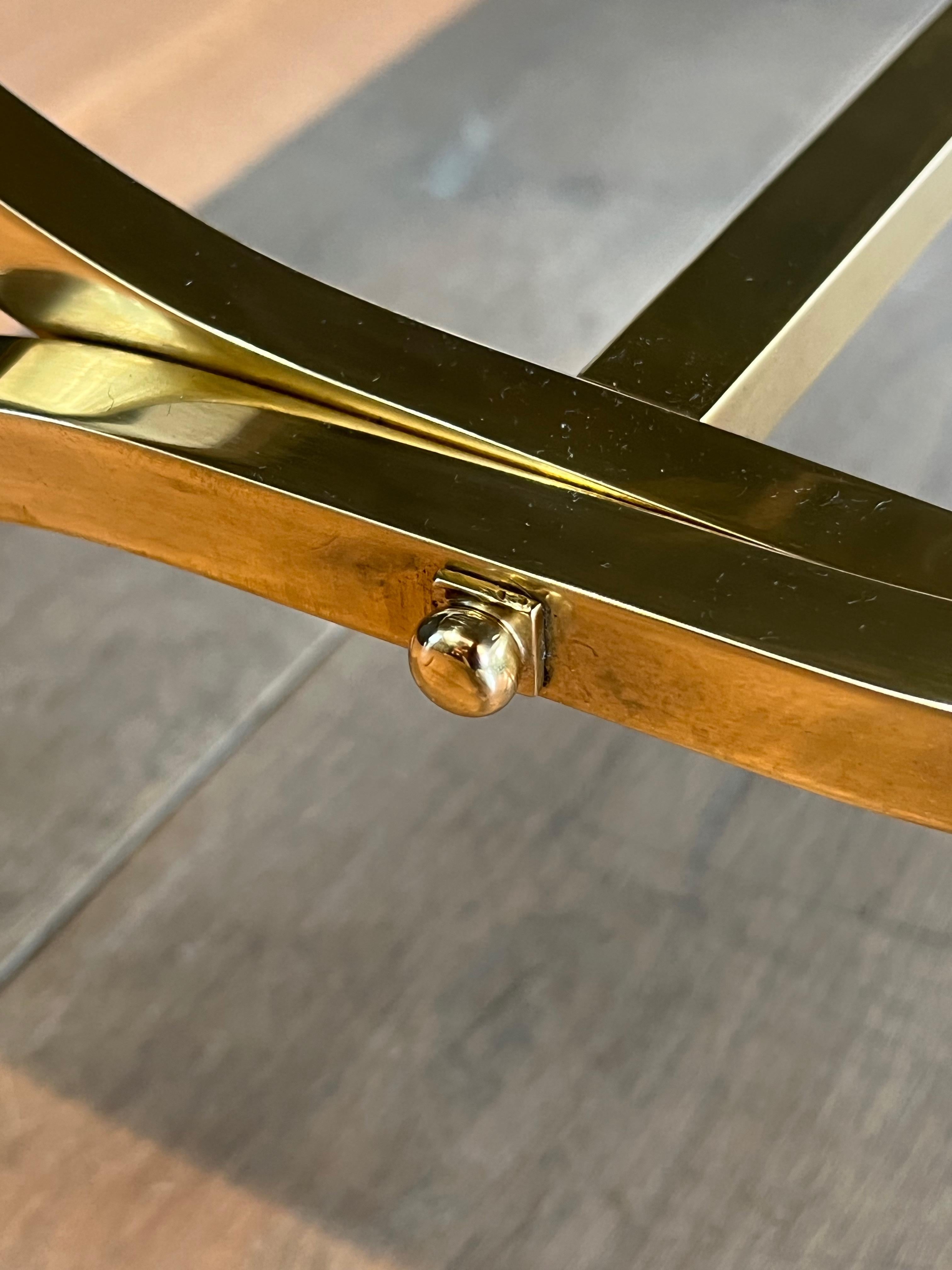 Brass Coffee Table with Marble Top by Maison Jansen For Sale 2