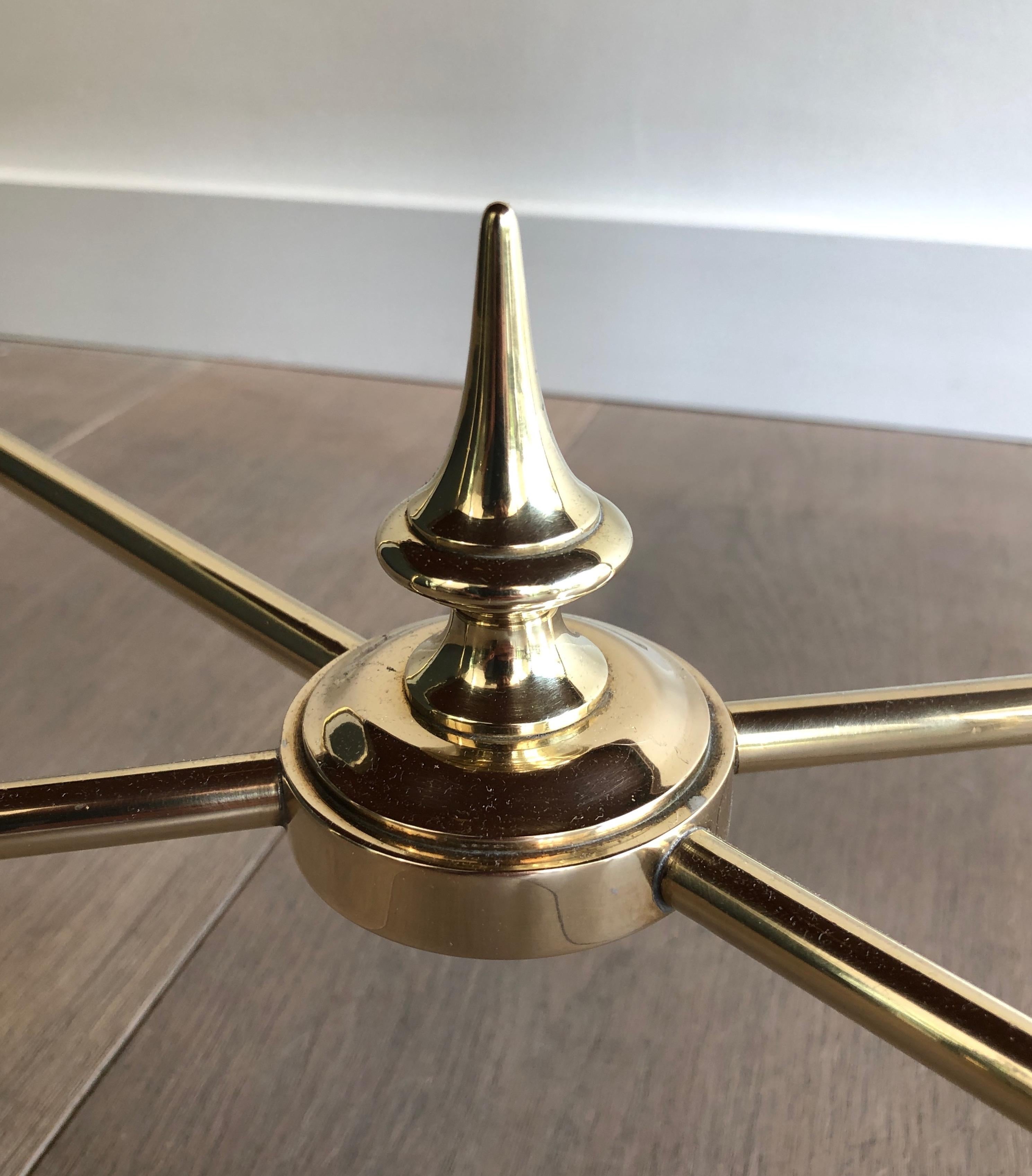 Brass Coffee Table with Oxidized Brass Top by Maison Ramsay For Sale 3