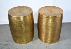 Brass Colored Drum Garden Seat or Side Tables