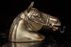 Horse Head Tape Dispenser in Brass Colored Metal, 1960s