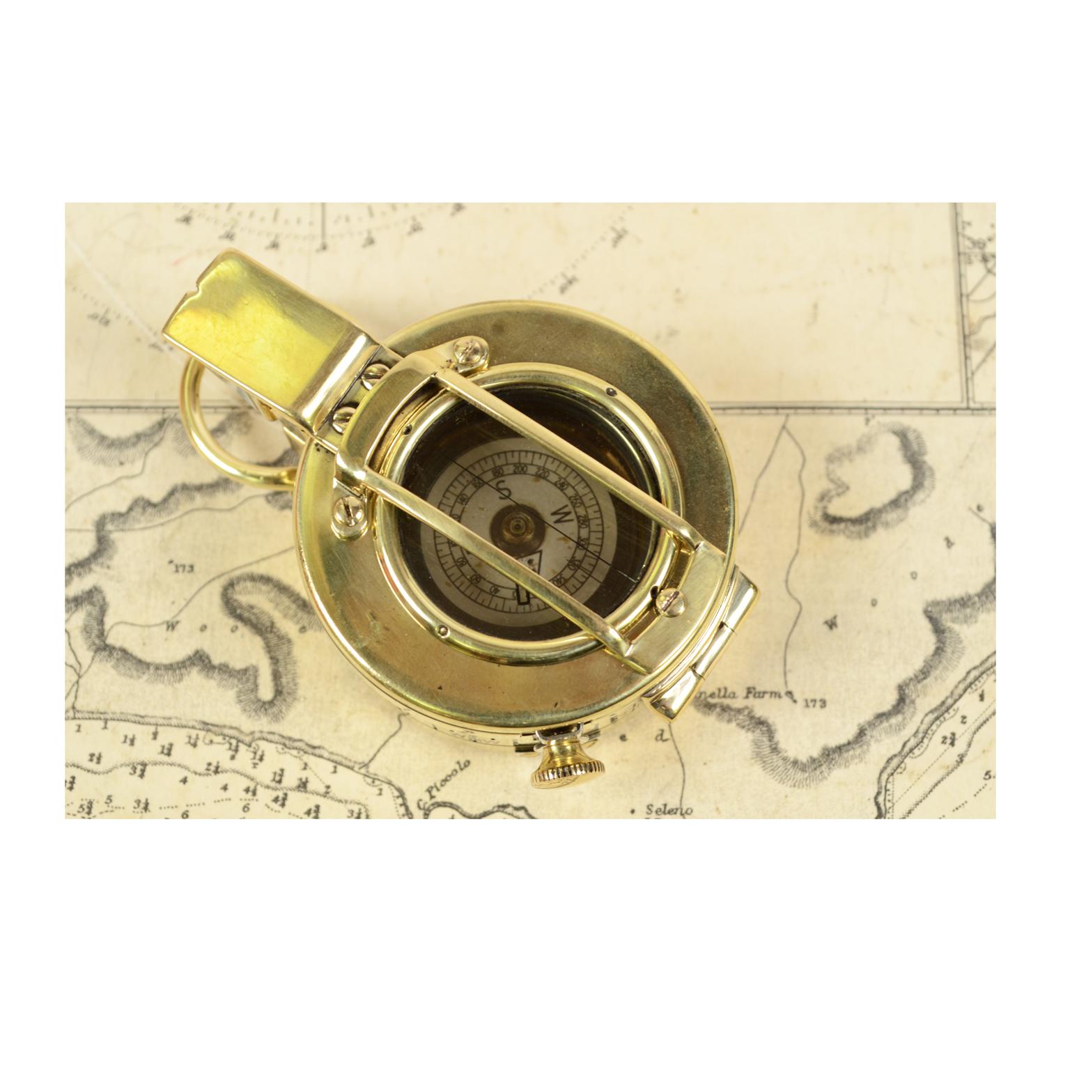 Brass Compass 1945 with Original Green Fabric Case 9