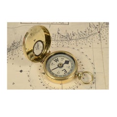 Brass Compass Made in the Early 1900s Used to Check the Ship's Course