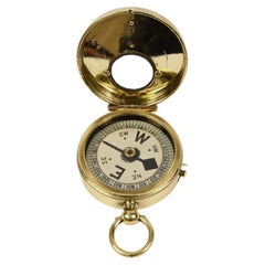 Brass Compass Made in the Early 1900s Used to Check the Ship's Course