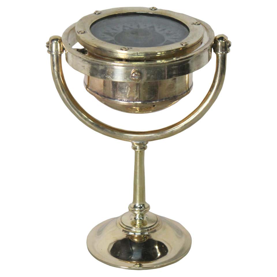 Ship Compass on Brass Stand For Sale at 1stDibs | brass ship compass ...