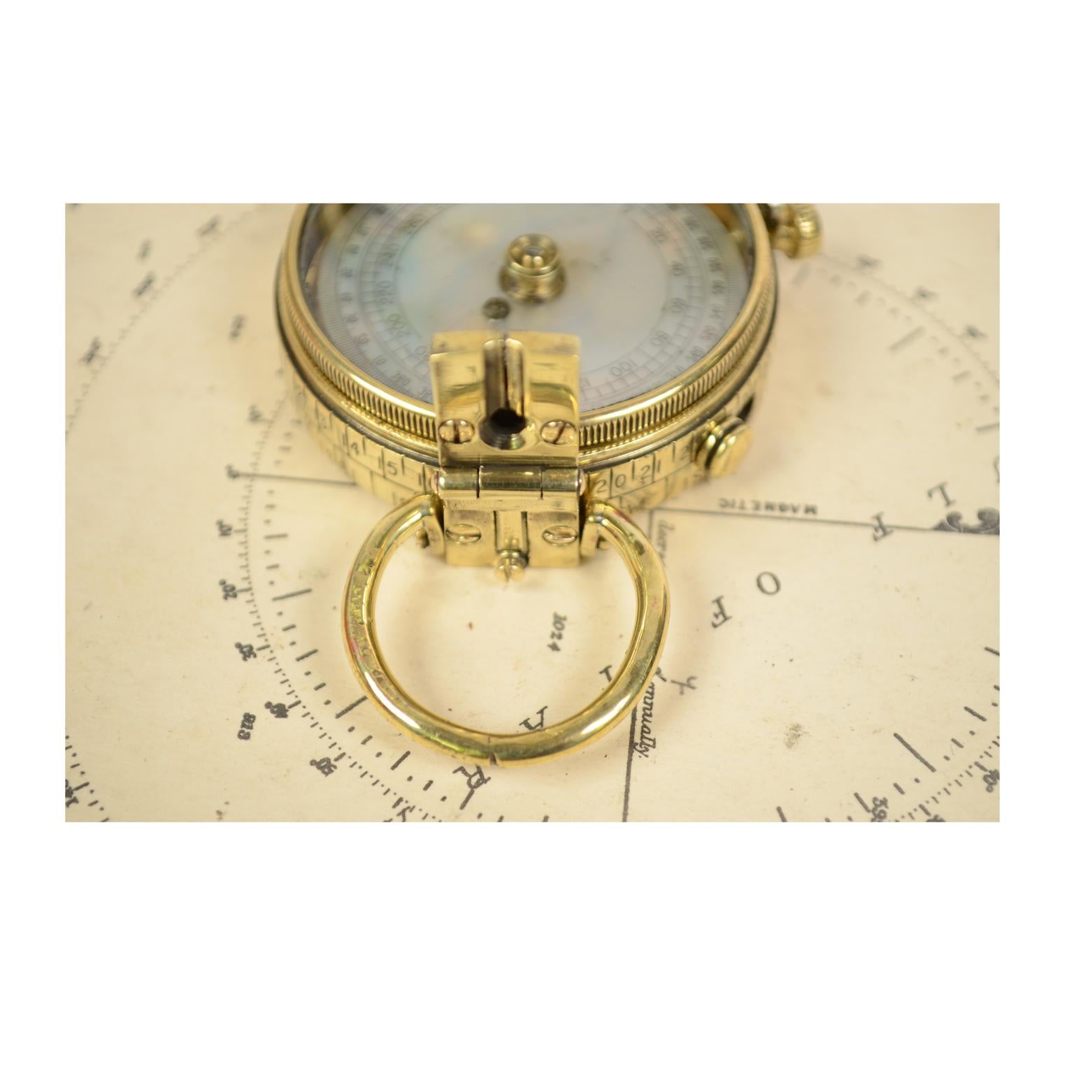 Antique Navigation Brass Compass made in 1918 and Supplied to British Officers  8