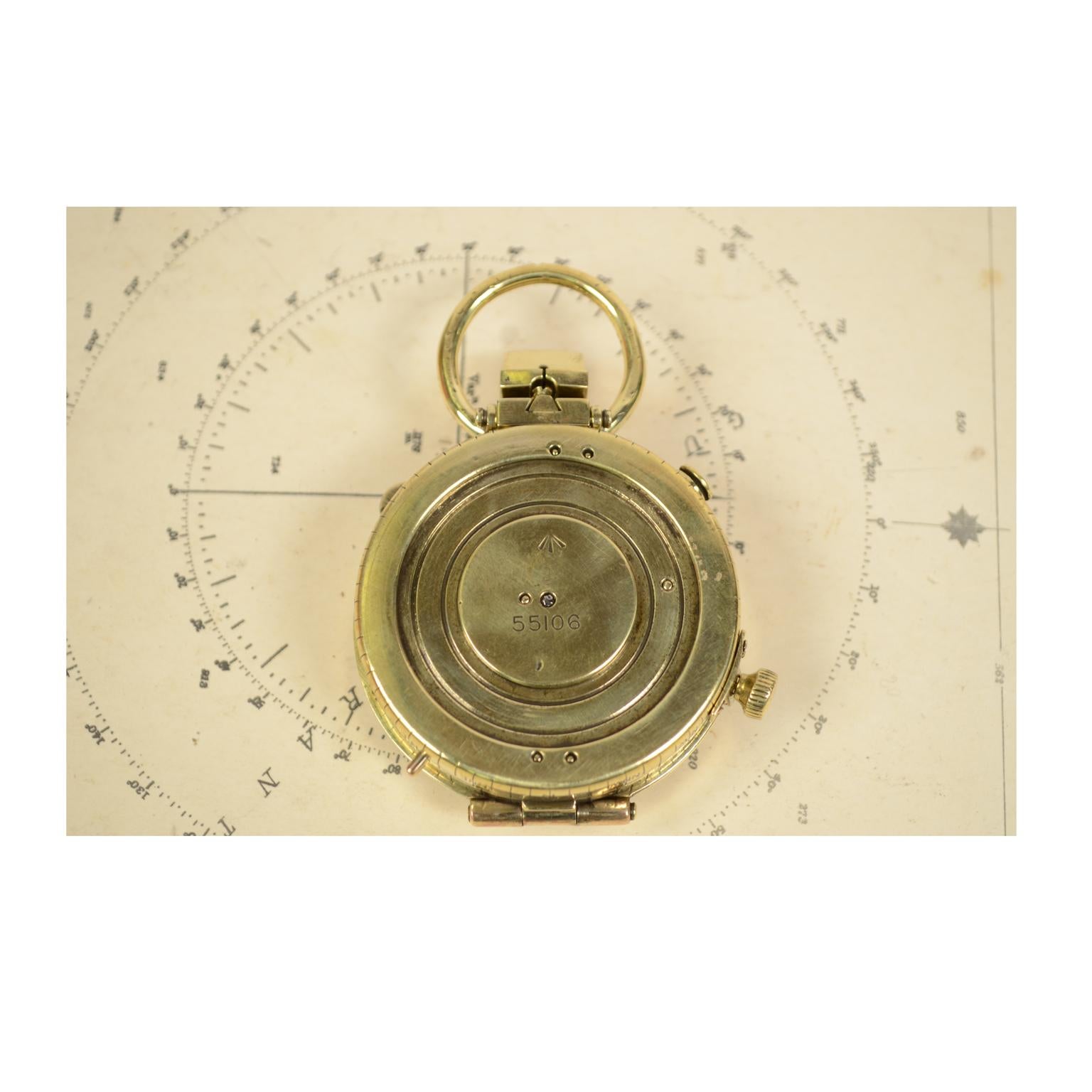 Antique Navigation Brass Compass made in 1918 and Supplied to British Officers  3