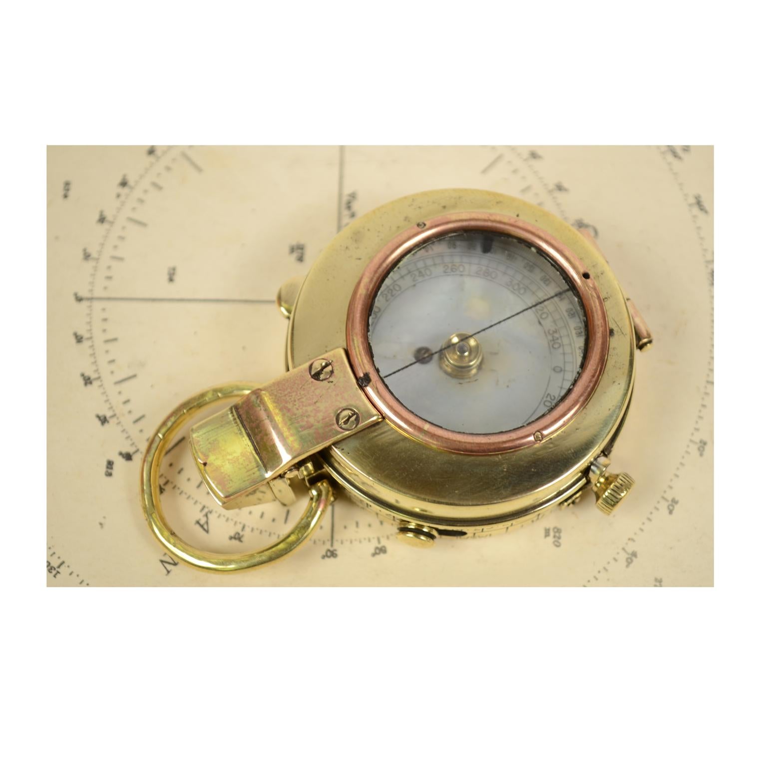 Antique Navigation Brass Compass made in 1918 and Supplied to British Officers  4