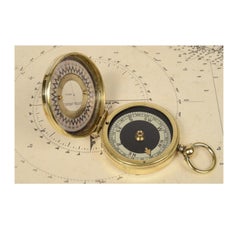 1900s Brass Pocket Magnetic Vintage Compass Magnapole  Antique Nautical Objects