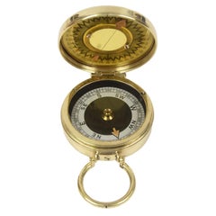 Used Brass Compass the Magnapole, Early 1900s