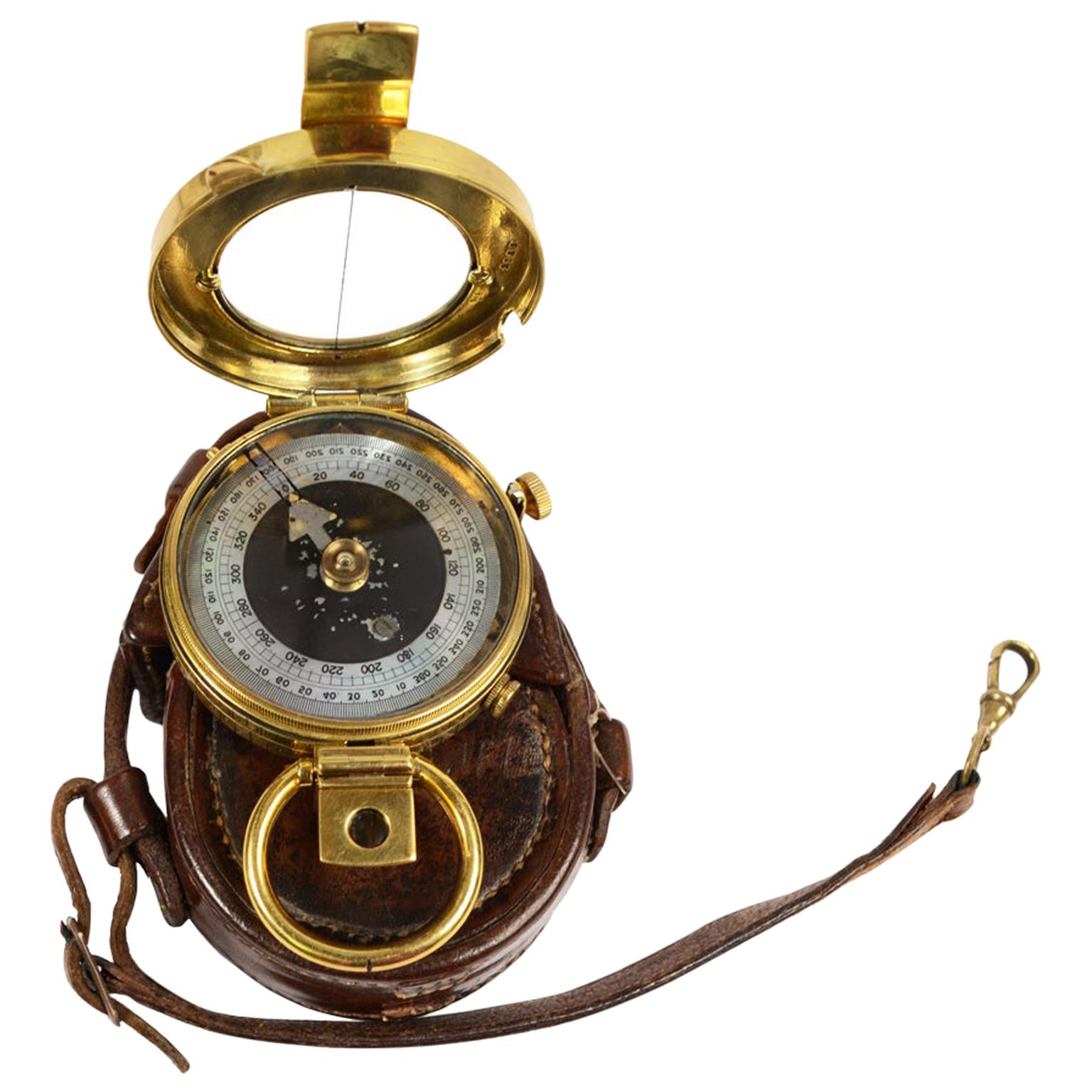 Details about   Antique Brass Made For Royal Navy Compass Vintage Marine Compass w/ Leather Case 
