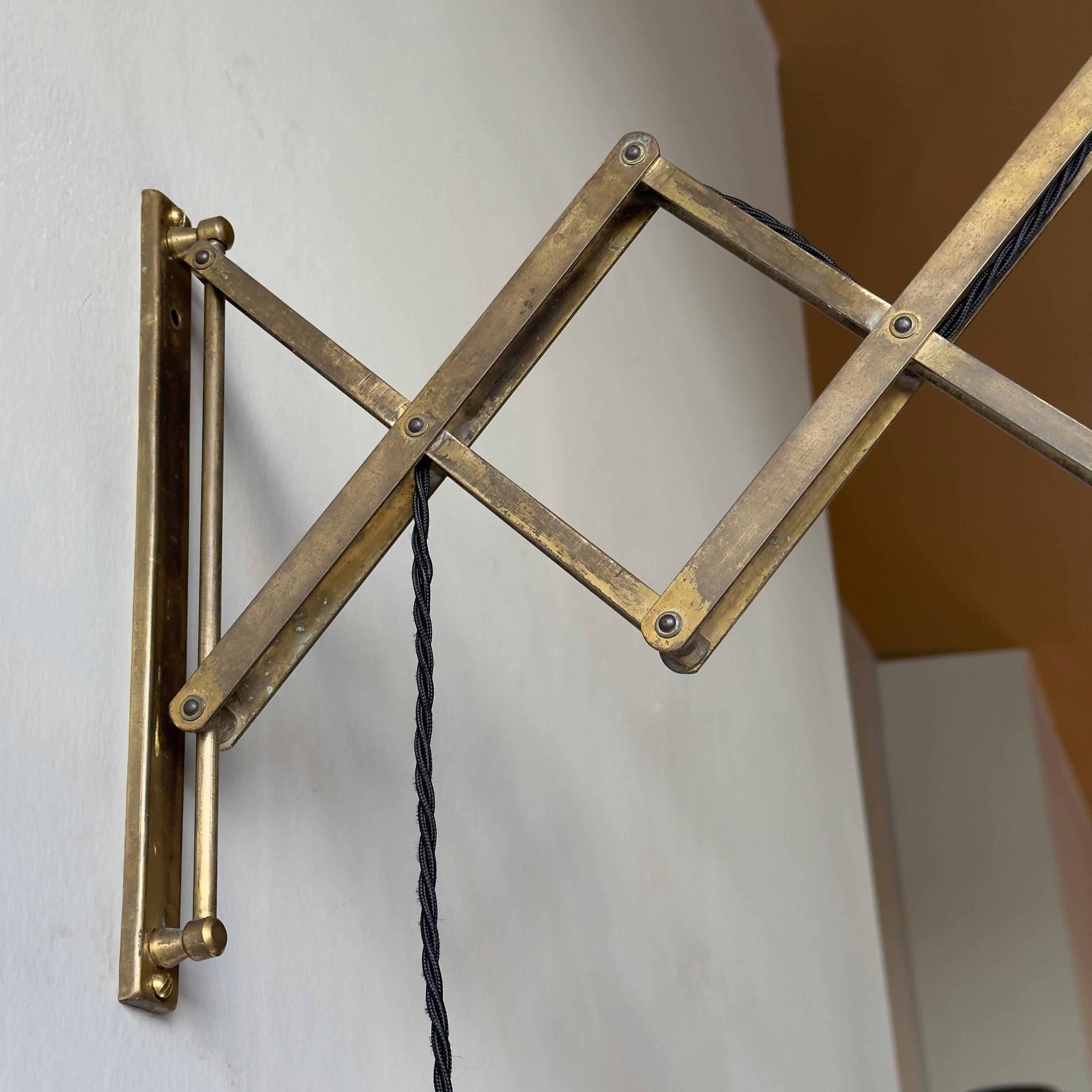 Brass Concertina Wall Light, Italy, 1950s 2