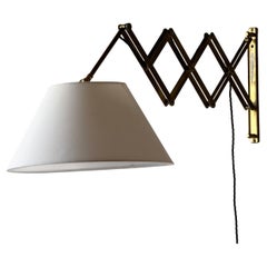 Brass Concertina Wall Light, Italy, 1950s