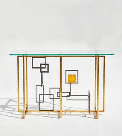 Console en laiton par Studio Glustin
