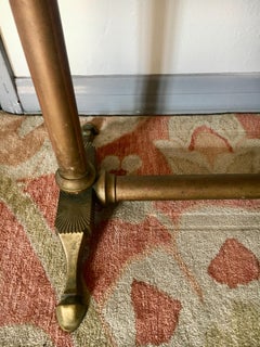 Brass Console Sofa Table with Marble-Top