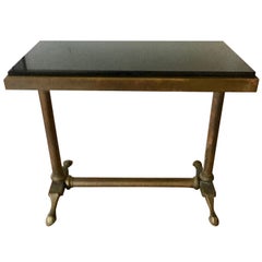 Brass Console Sofa Table with Marble-Top