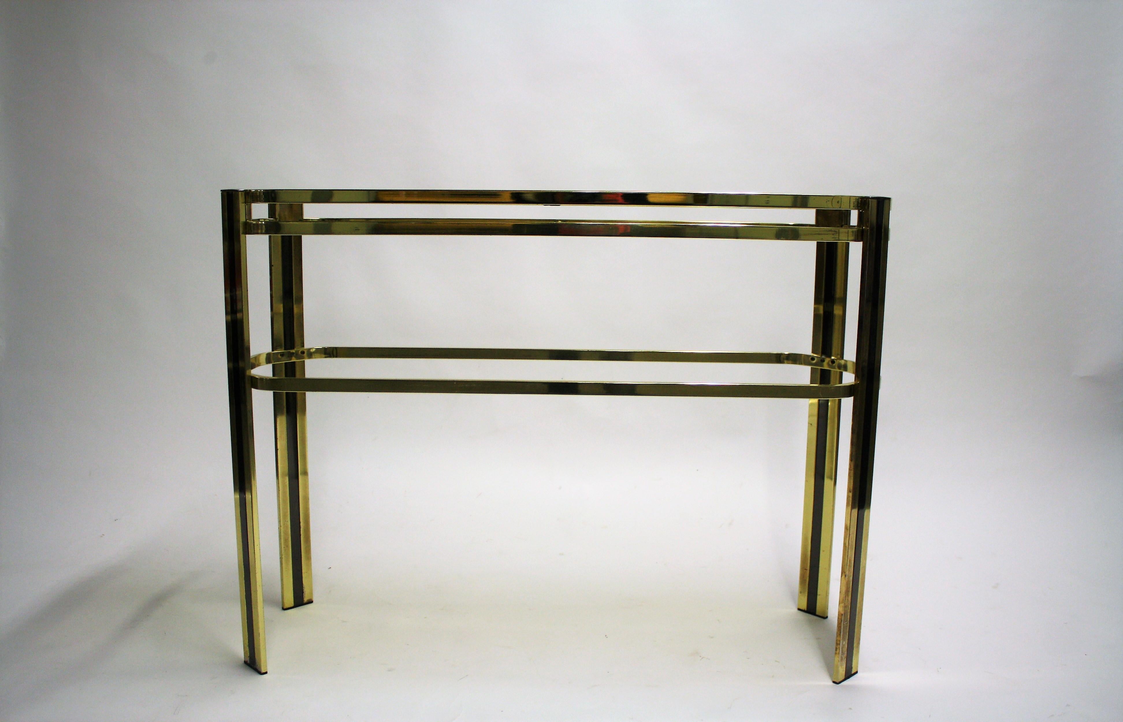 Hollywood Regency Brass Console Table, 1970s