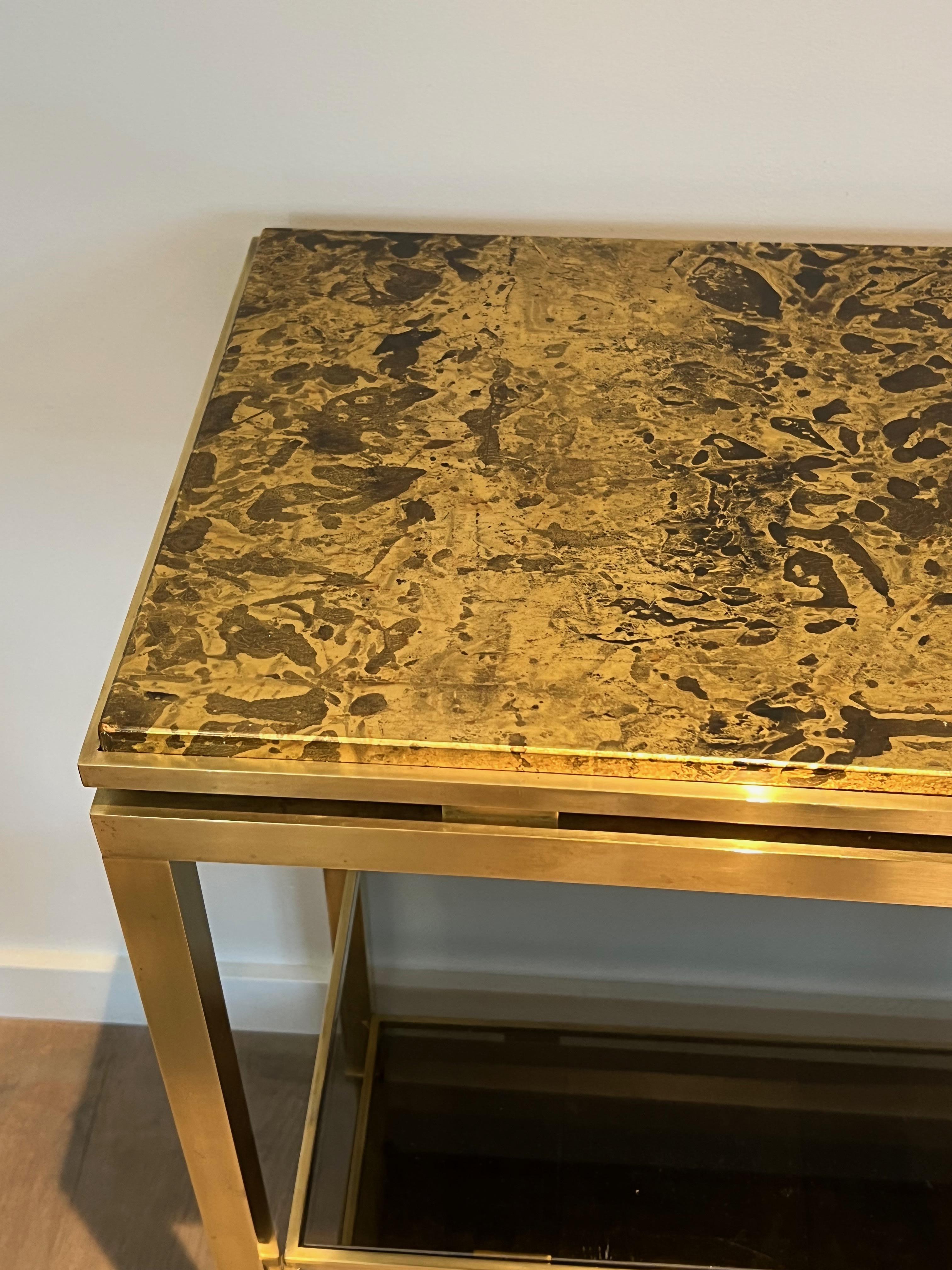 Brass Console Table by Guy Lefèvre for Maison Jansen. Circa 1970 6