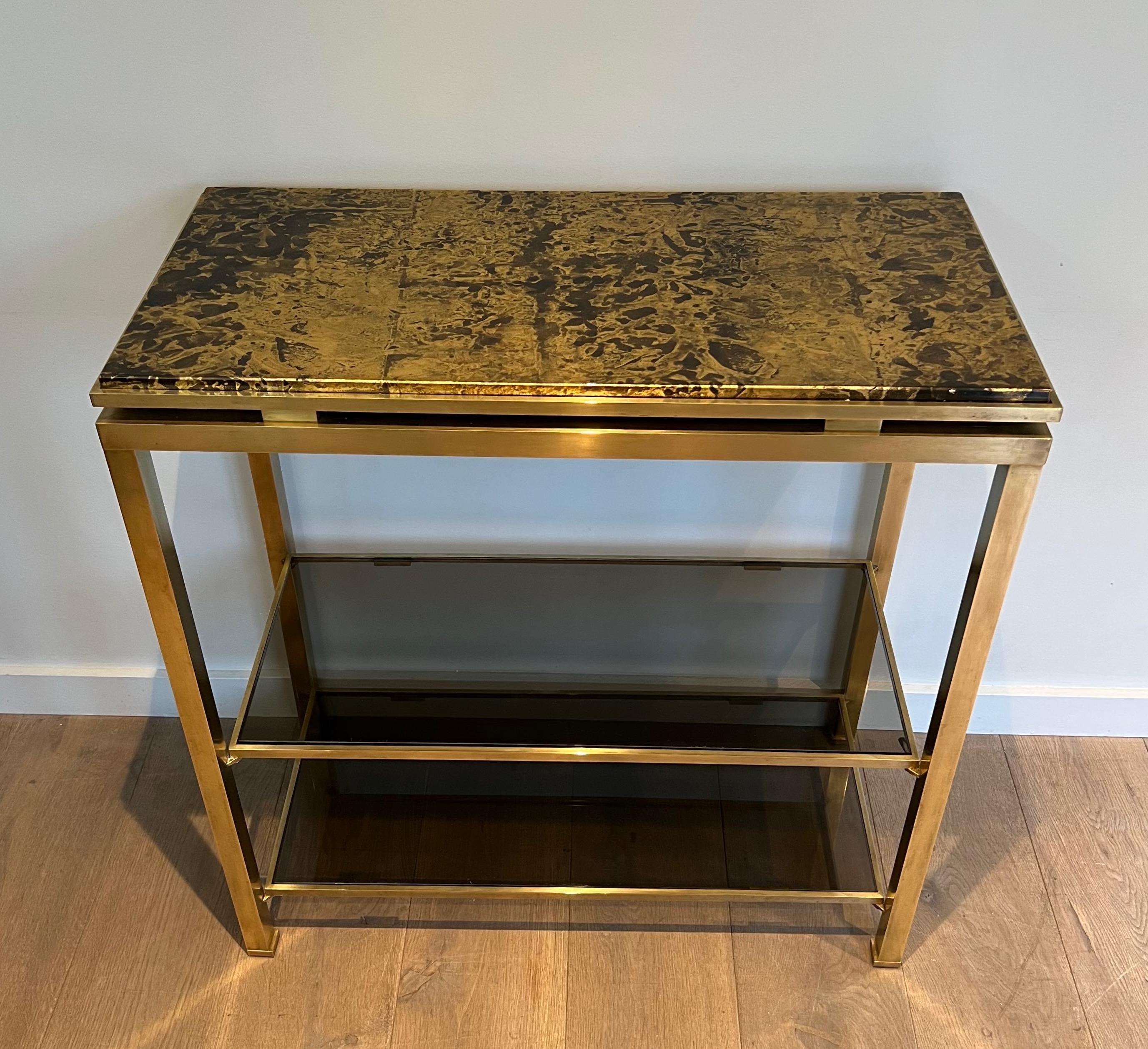 Brass Console Table by Guy Lefèvre for Maison Jansen. Circa 1970 13