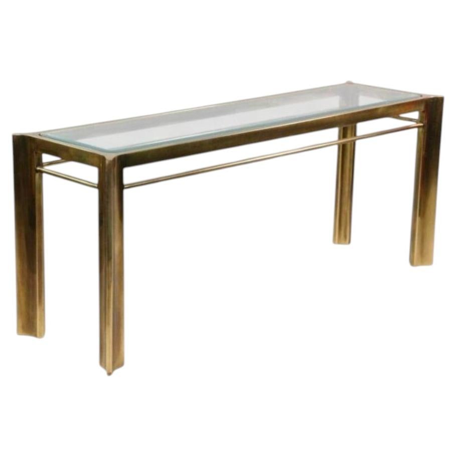 Brass Console Table by Mastercraft 1970's For Sale
