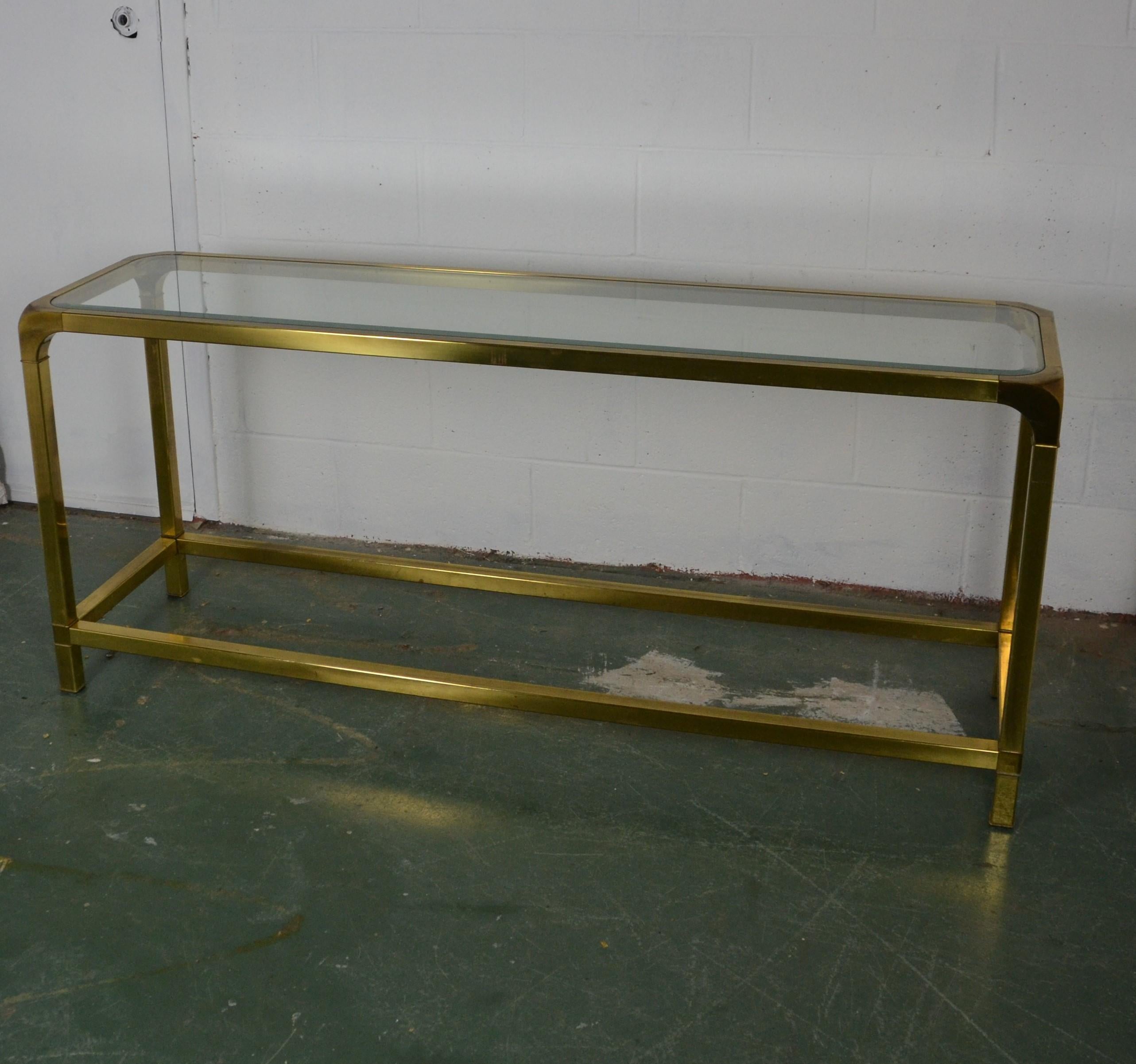 Brass Console Table by Mastercraft In Good Condition In Pomona, CA