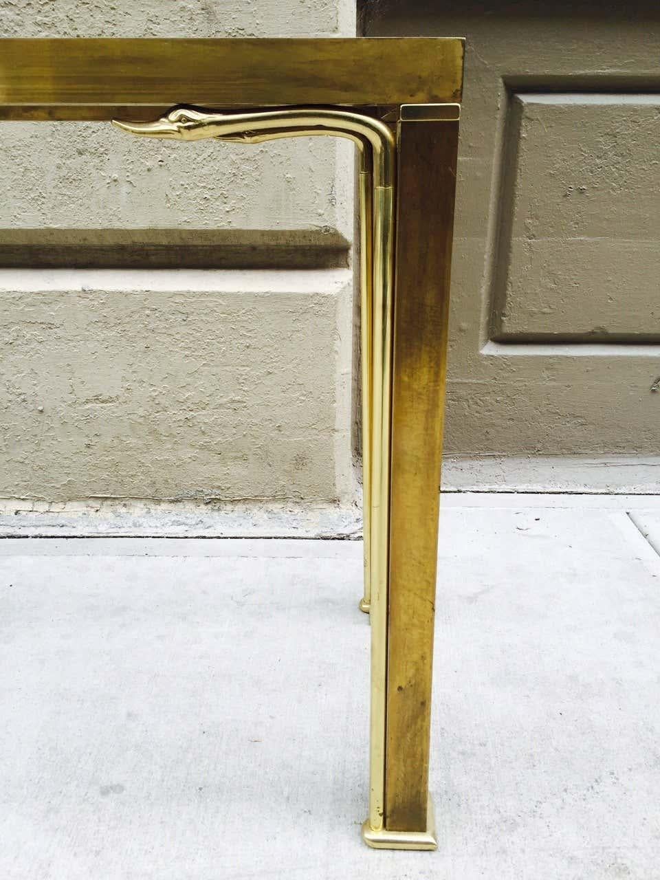 Mid-Century Modern Brass Console Table For Sale