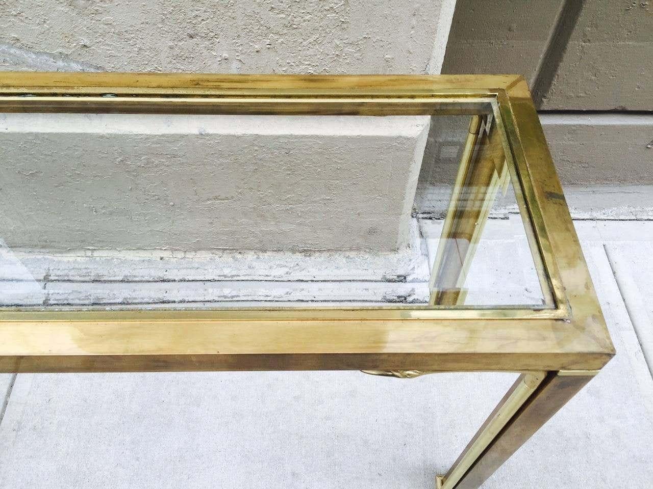 Late 20th Century Brass Console Table For Sale