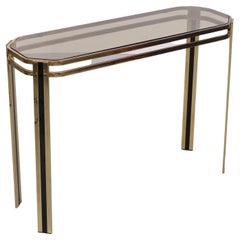 Brass Console Table Hollywood Regency Renato Zevi, 1970s