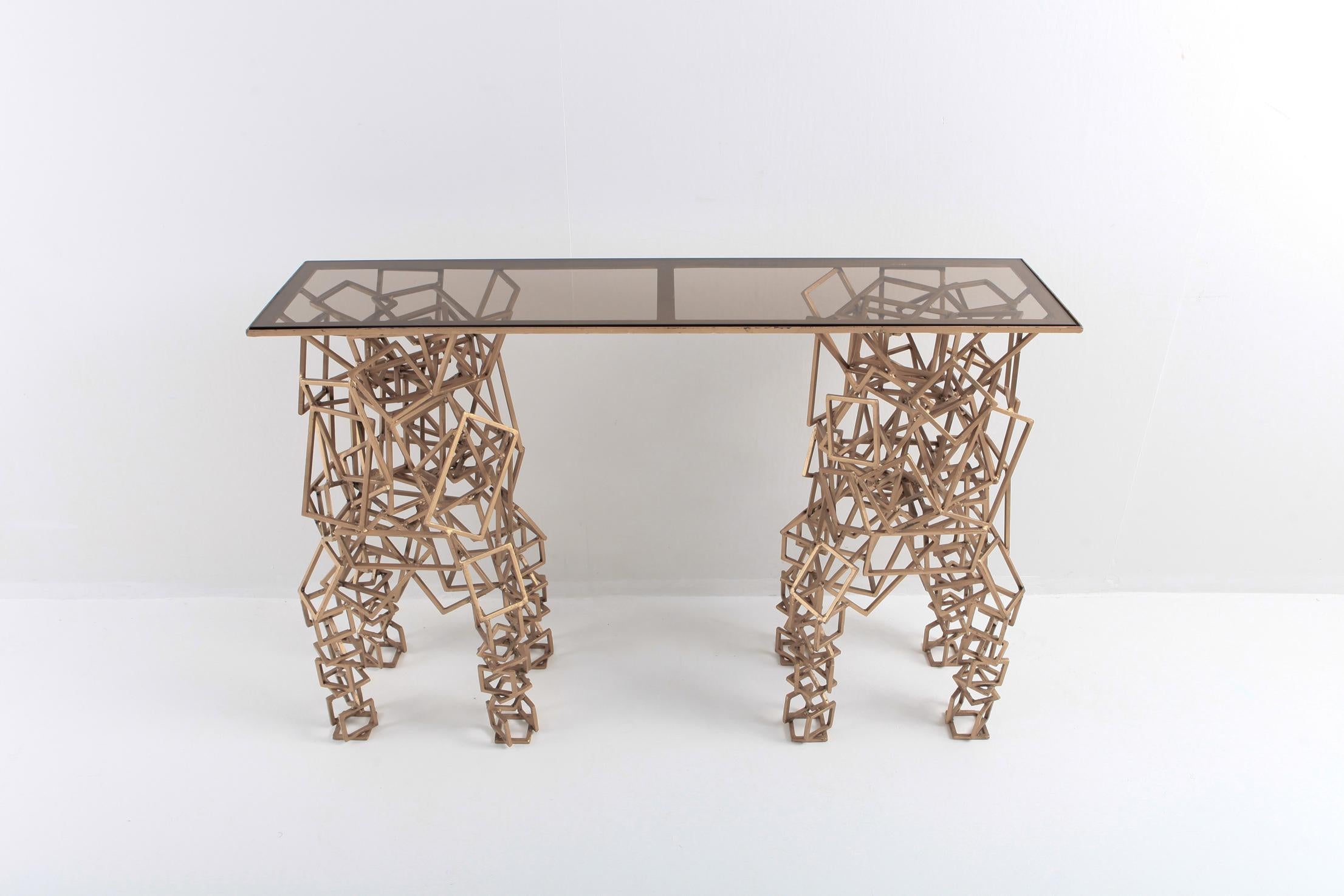 Brass Console Table in the Style of Antony Gormley For Sale 3