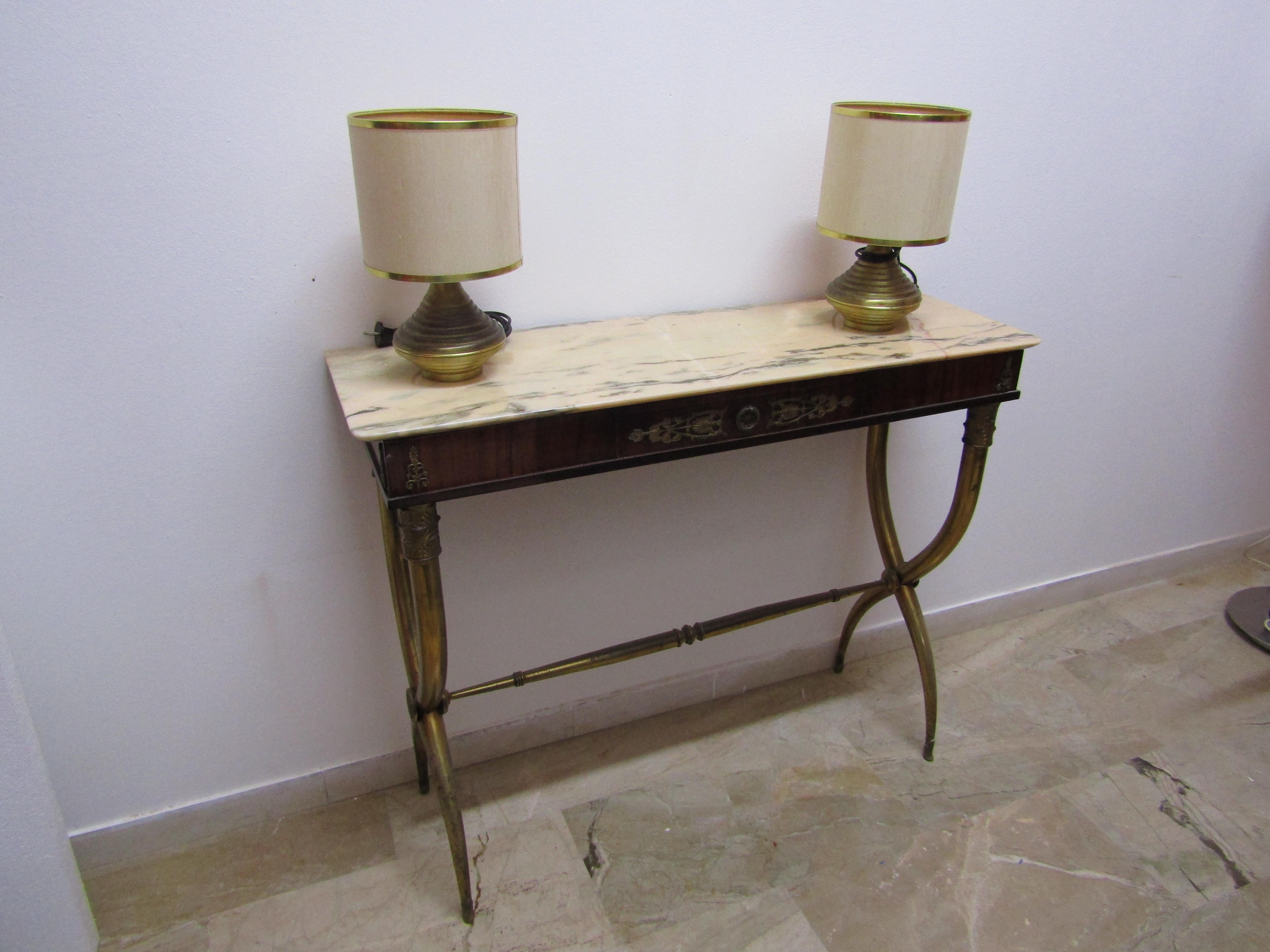 Brass Console Table Italian Design, Midcentury, 1950s Paolo Buffa Style 5