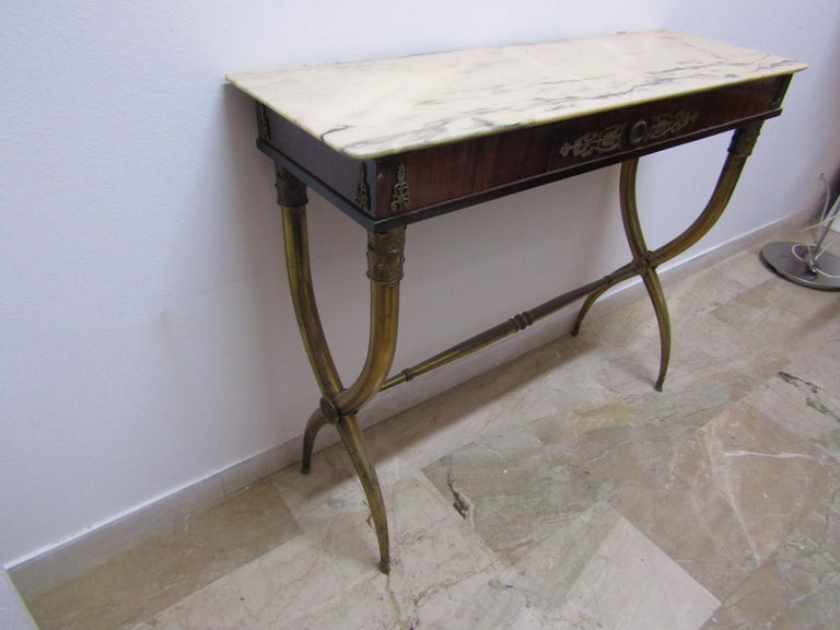 Brass Console Table Italian Design, Midcentury, 1950s Paolo Buffa Style