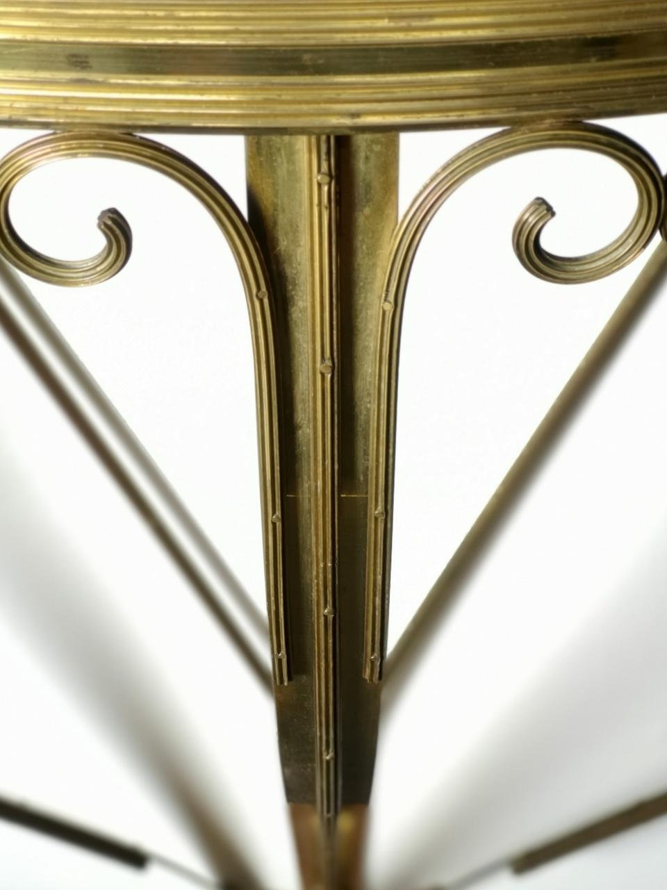 Brass Console Table with Chiseled Wall Mirror, 1970s 8