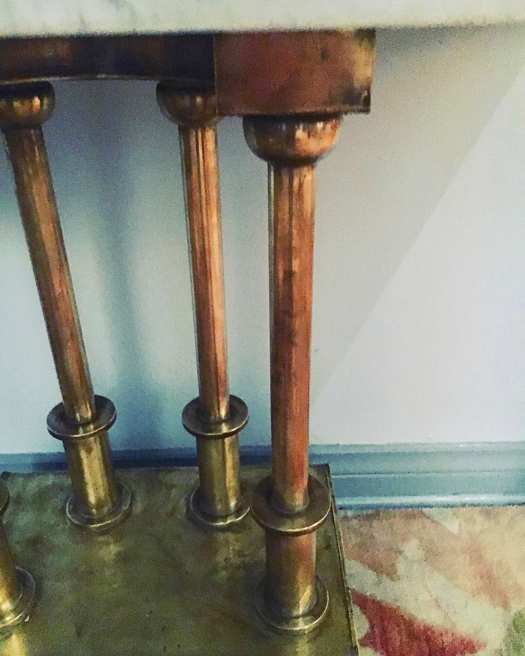 Brass Console Table with Marble Top 2