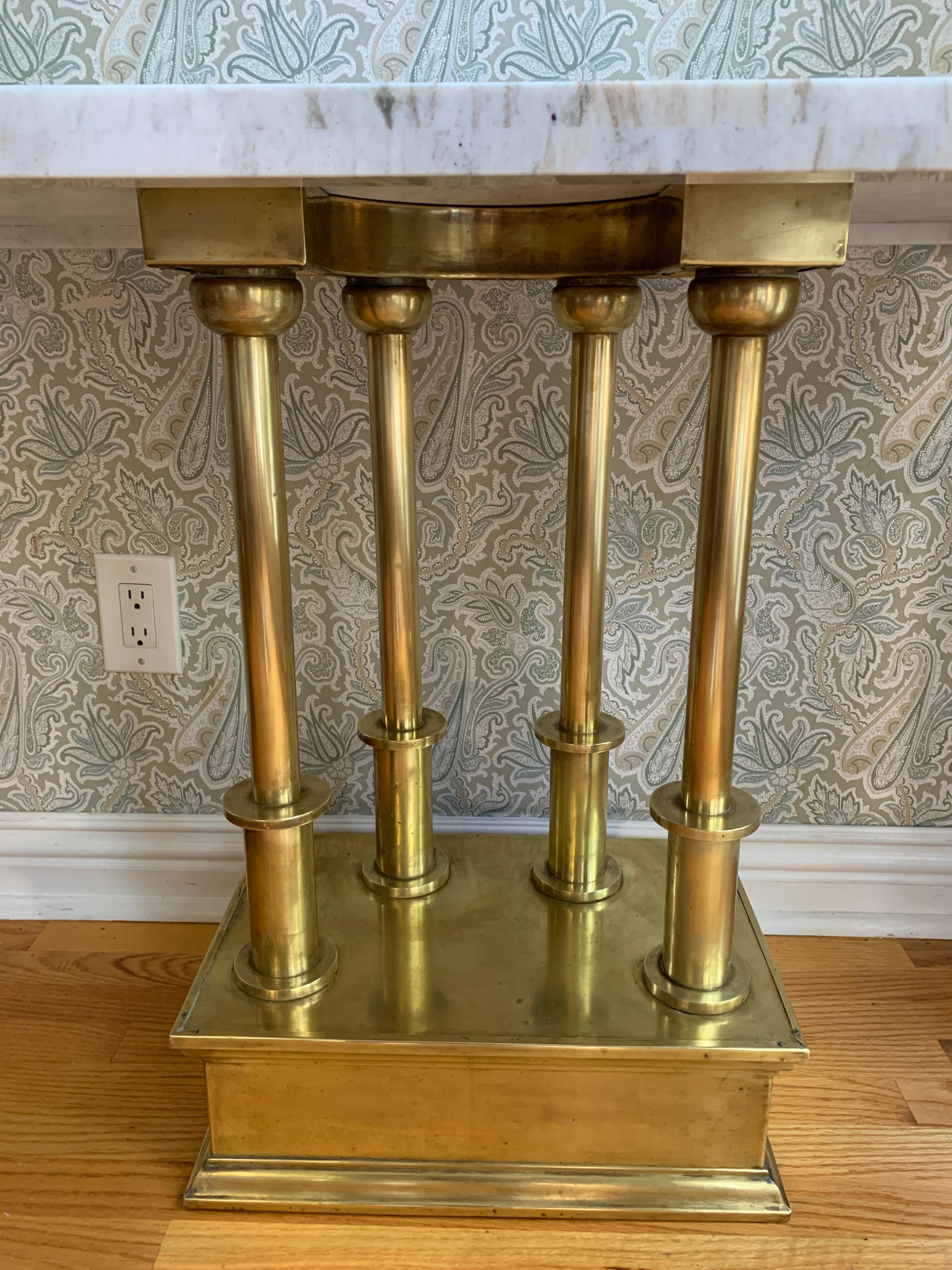 Brass Console Table with Marble Top 2