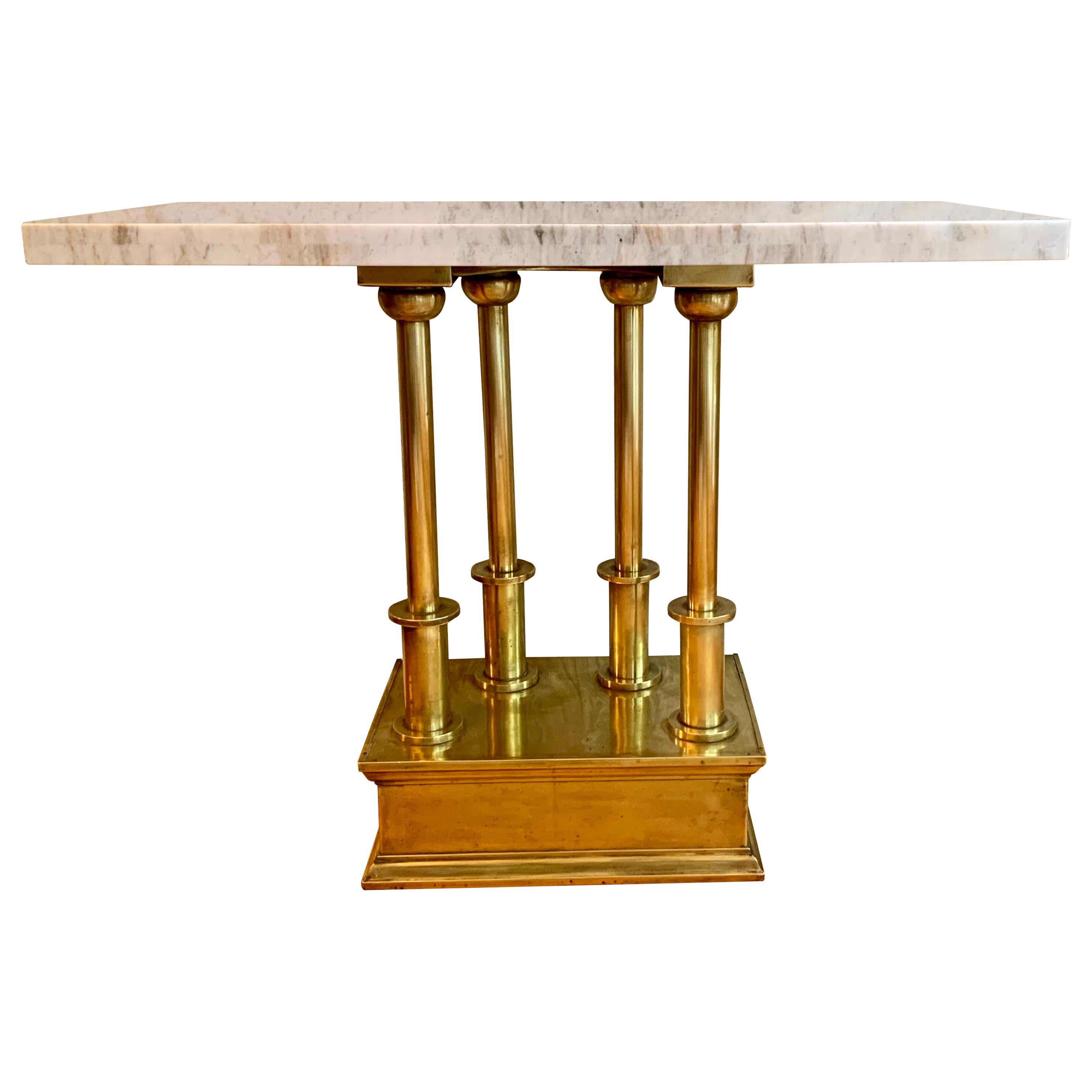 French MarbleTop Low Console Table at 1stDibs