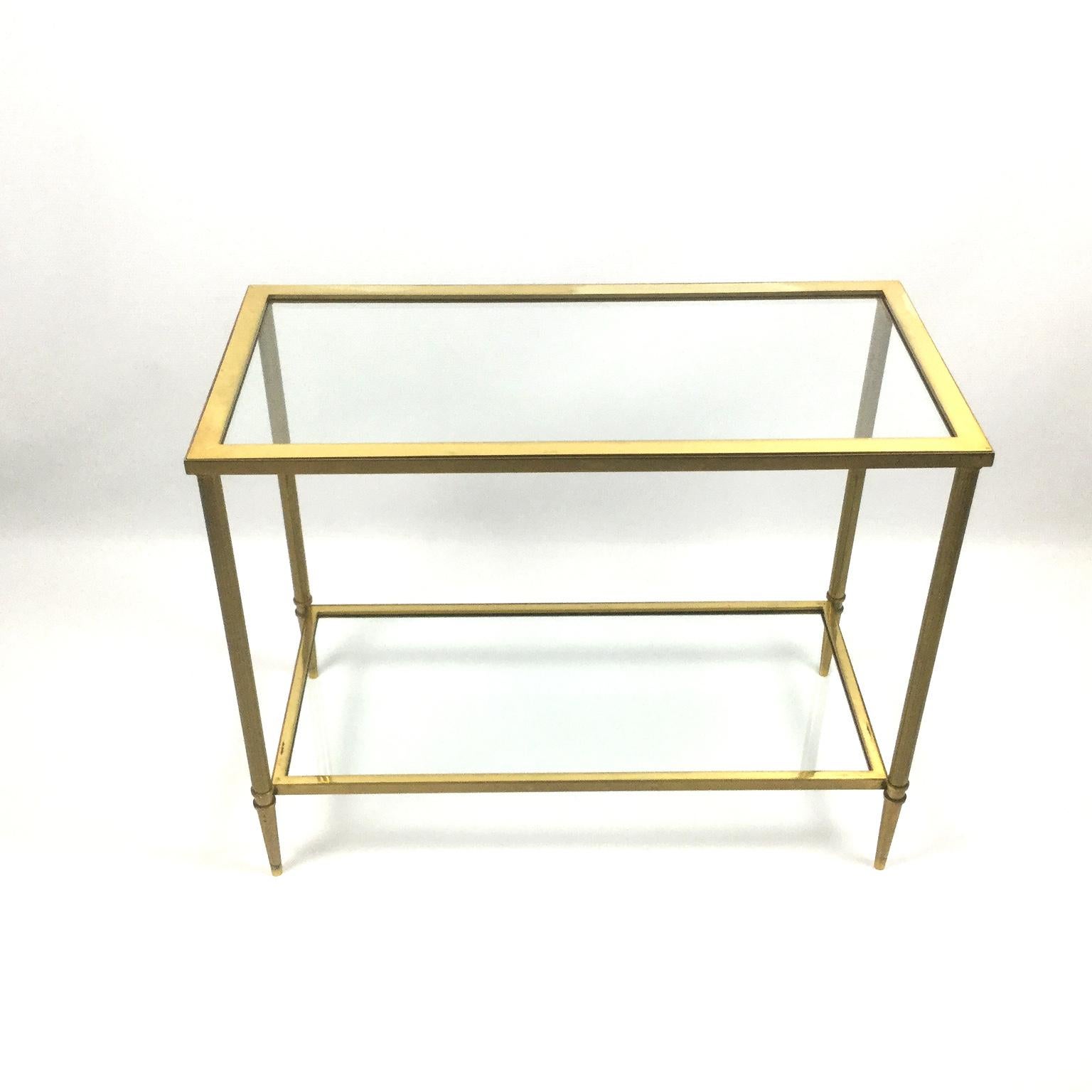 Pair of Brass Console Tables Attributed to Maison Jansen, France, 1970s In Good Condition In London, GB