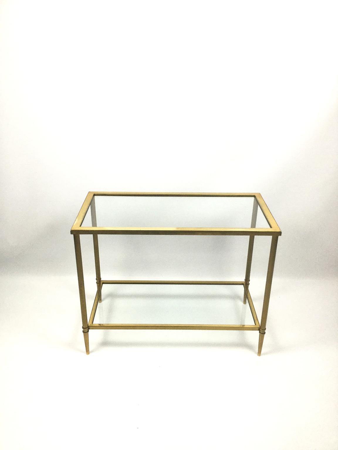 Pair of Brass Console Tables Attributed to Maison Jansen, France, 1970s (Messing)